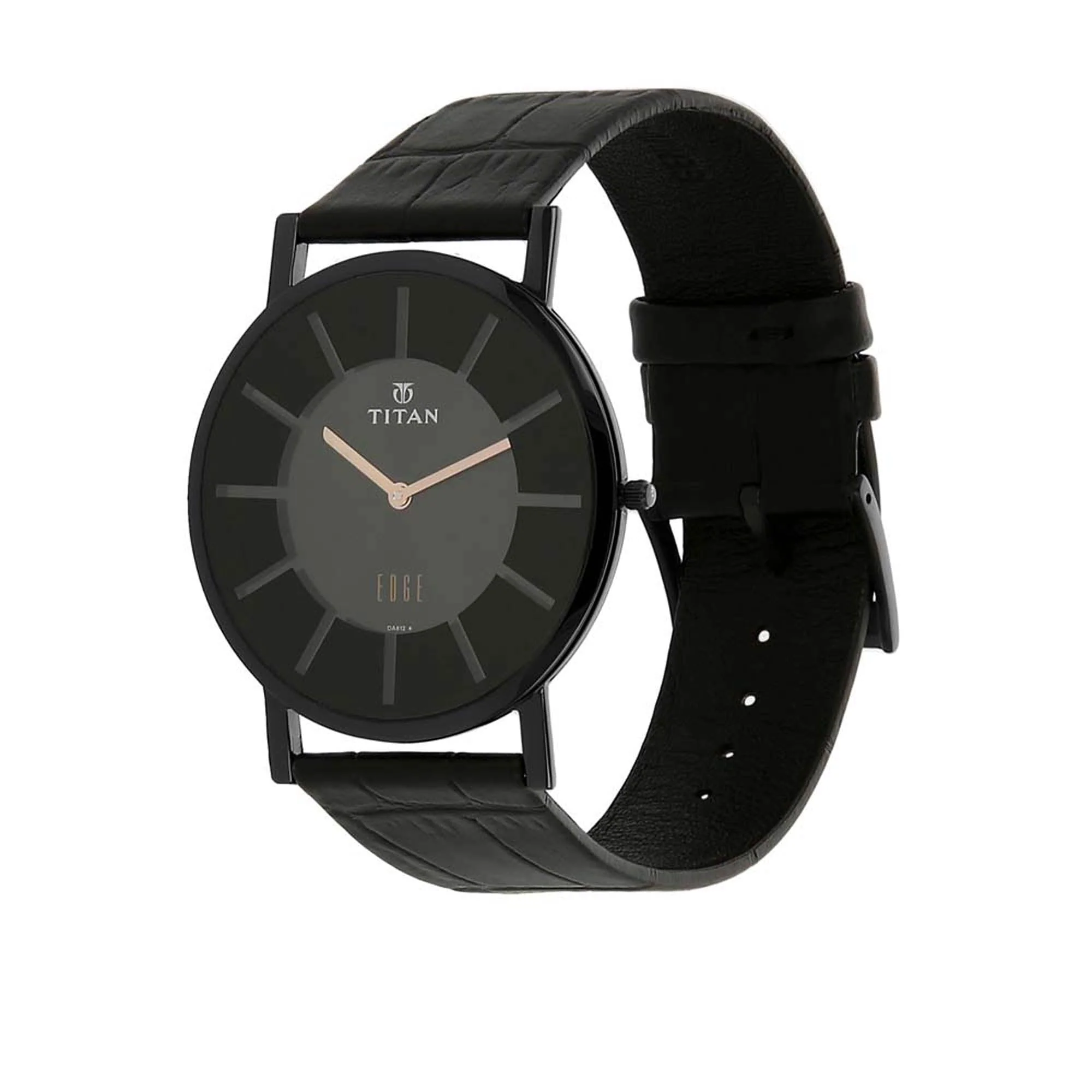 Titan Quartz Analog Black Dial Leather Strap Watch for Men - Image 3