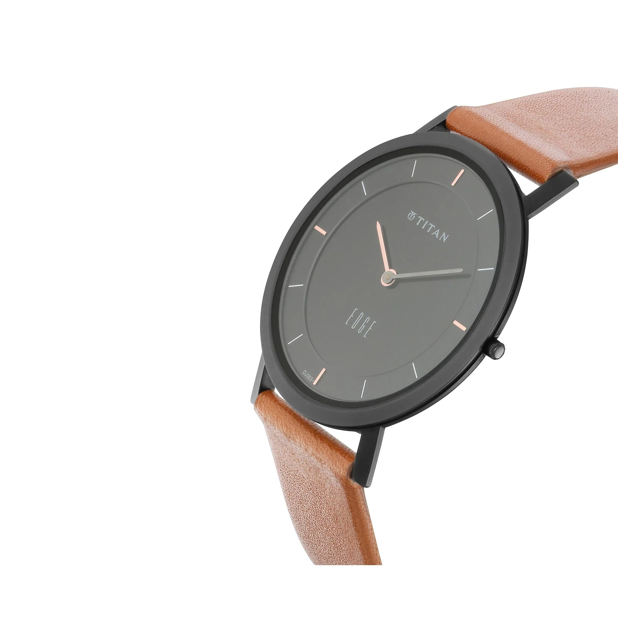Titan Quartz Analog Black Dial Leather Strap Watch for Men - Image 3