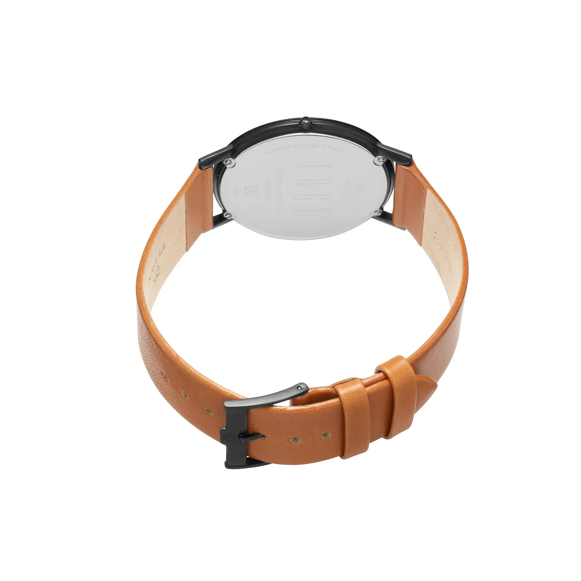 Titan Quartz Analog Black Dial Leather Strap Watch for Men - Image 5