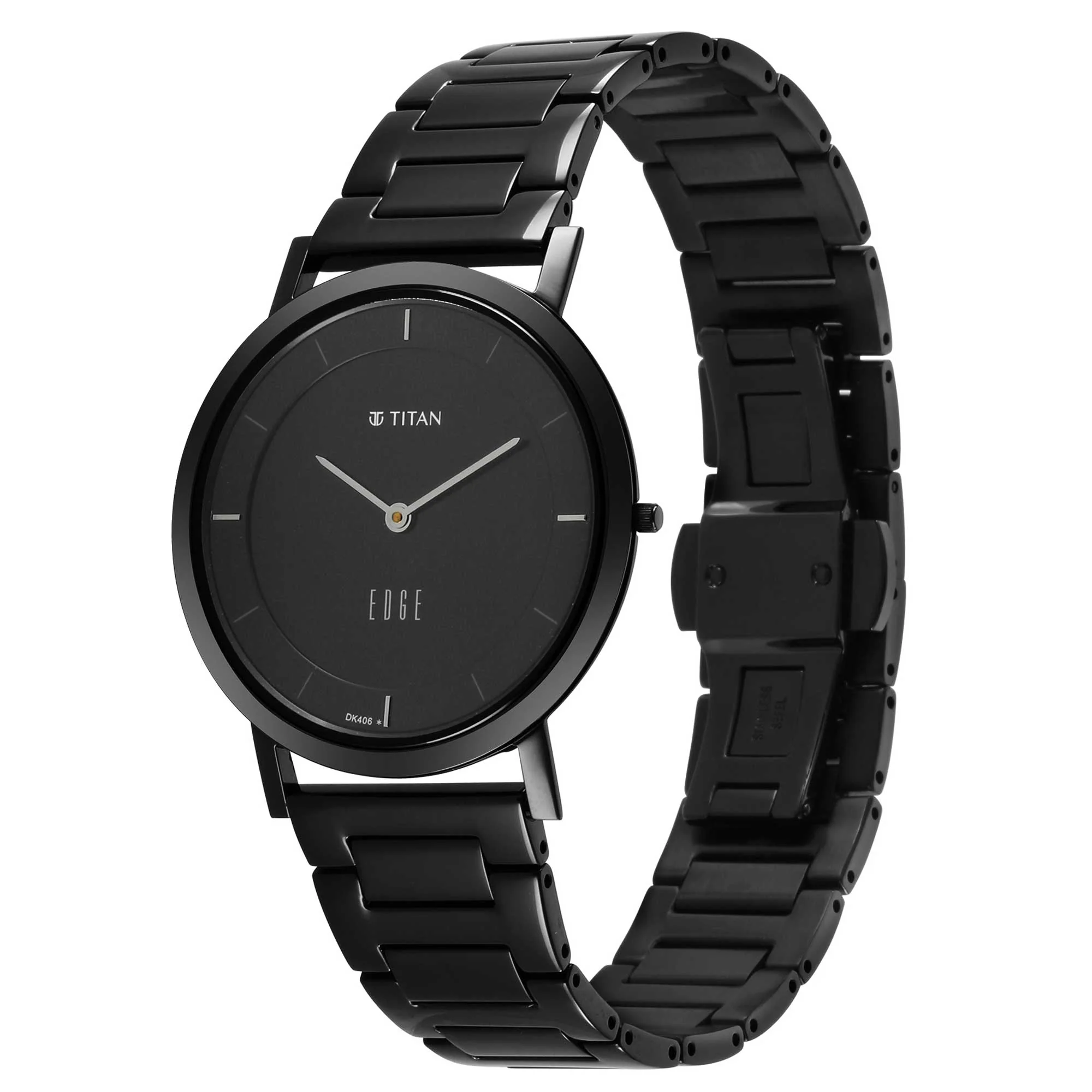 Titan Quartz Analog Black Dial Stainless Steel Strap Watch for Men - Image 3