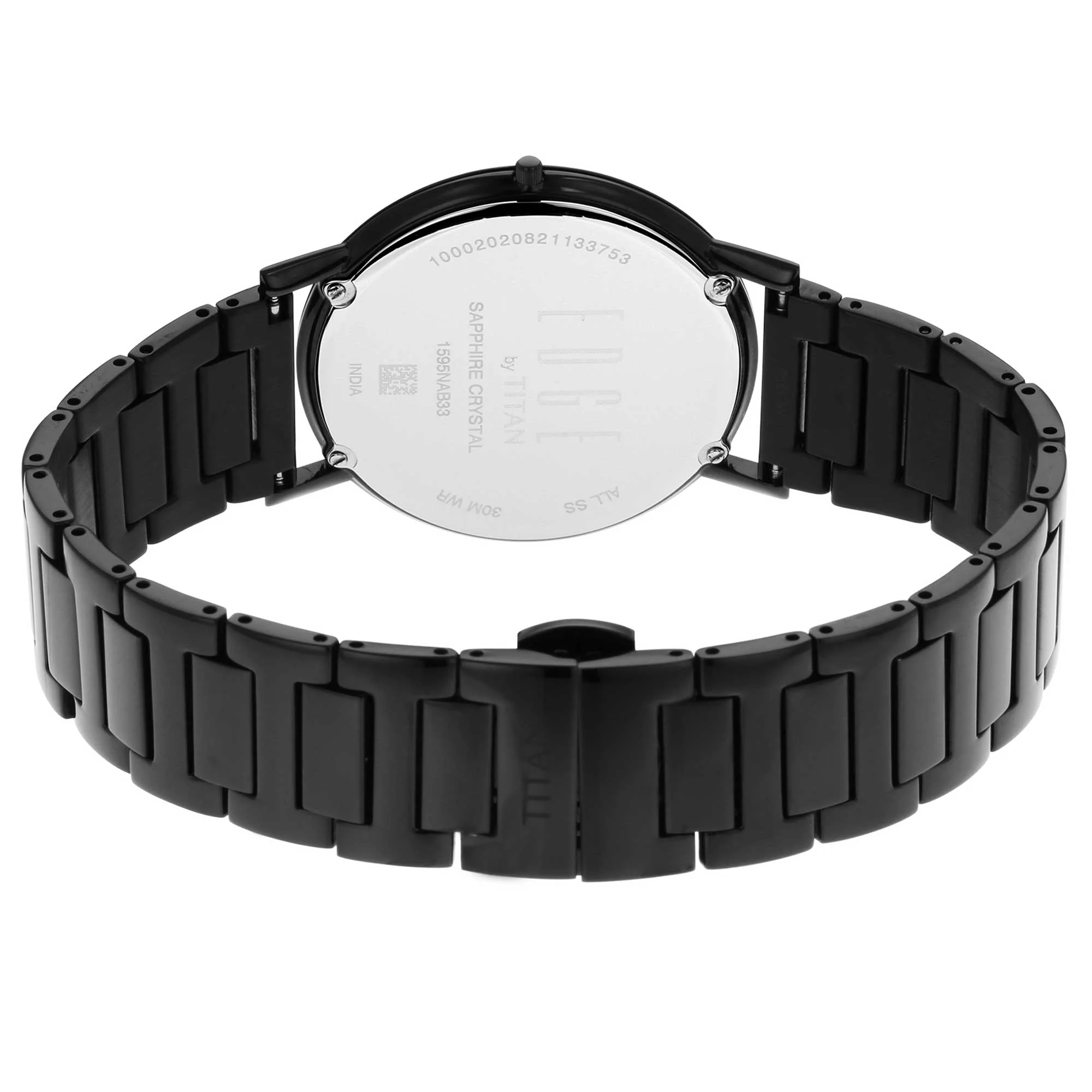 Titan Quartz Analog Black Dial Stainless Steel Strap Watch for Men - Image 5