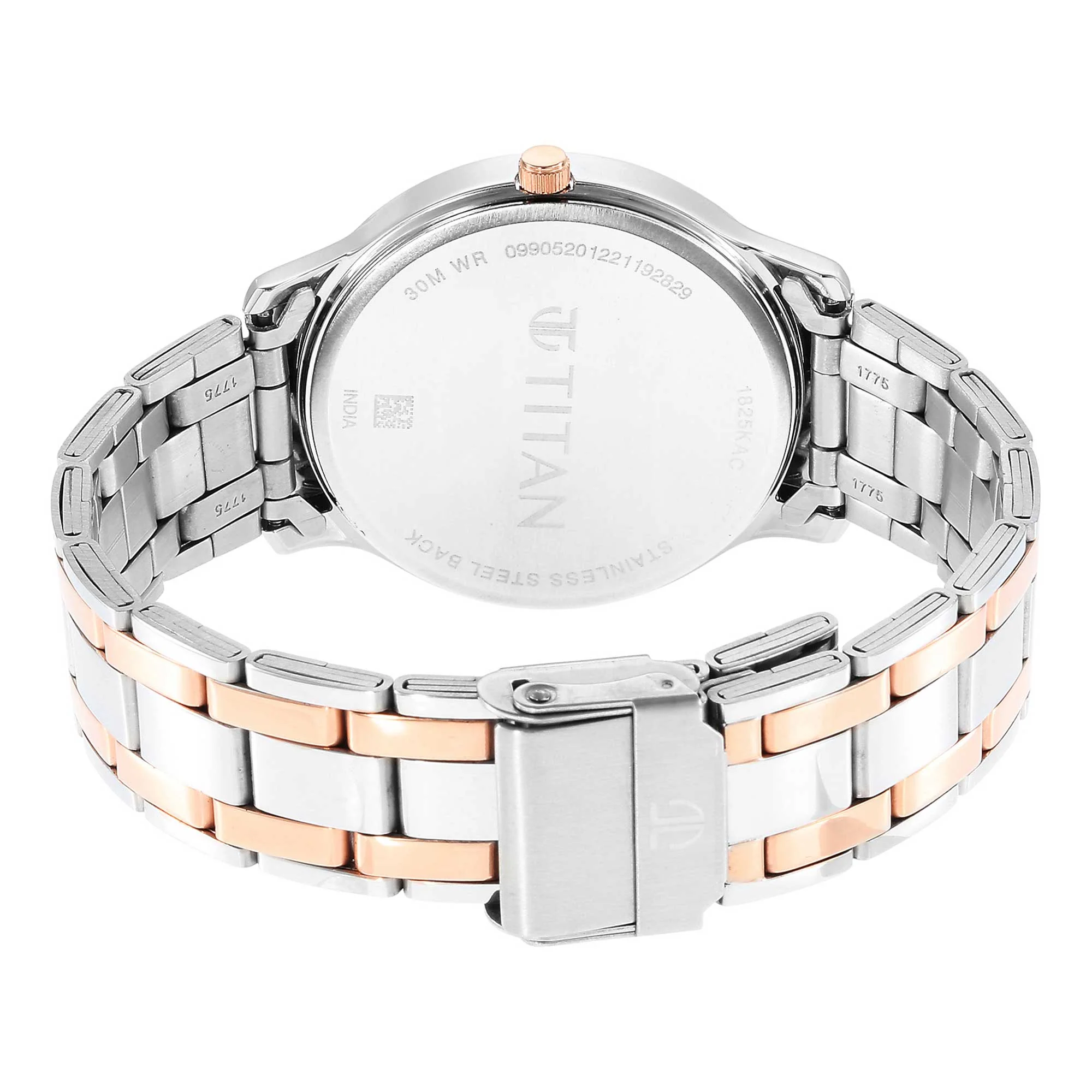 Titan Quartz Analog Black Dial Stainless Steel Strap Watch for Men - Image 6