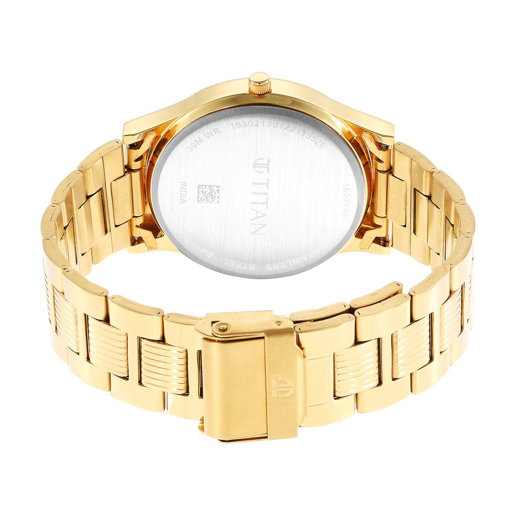 Titan Quartz Analog Champagne Dial Stainless Steel Strap Watch for Men - Image 6