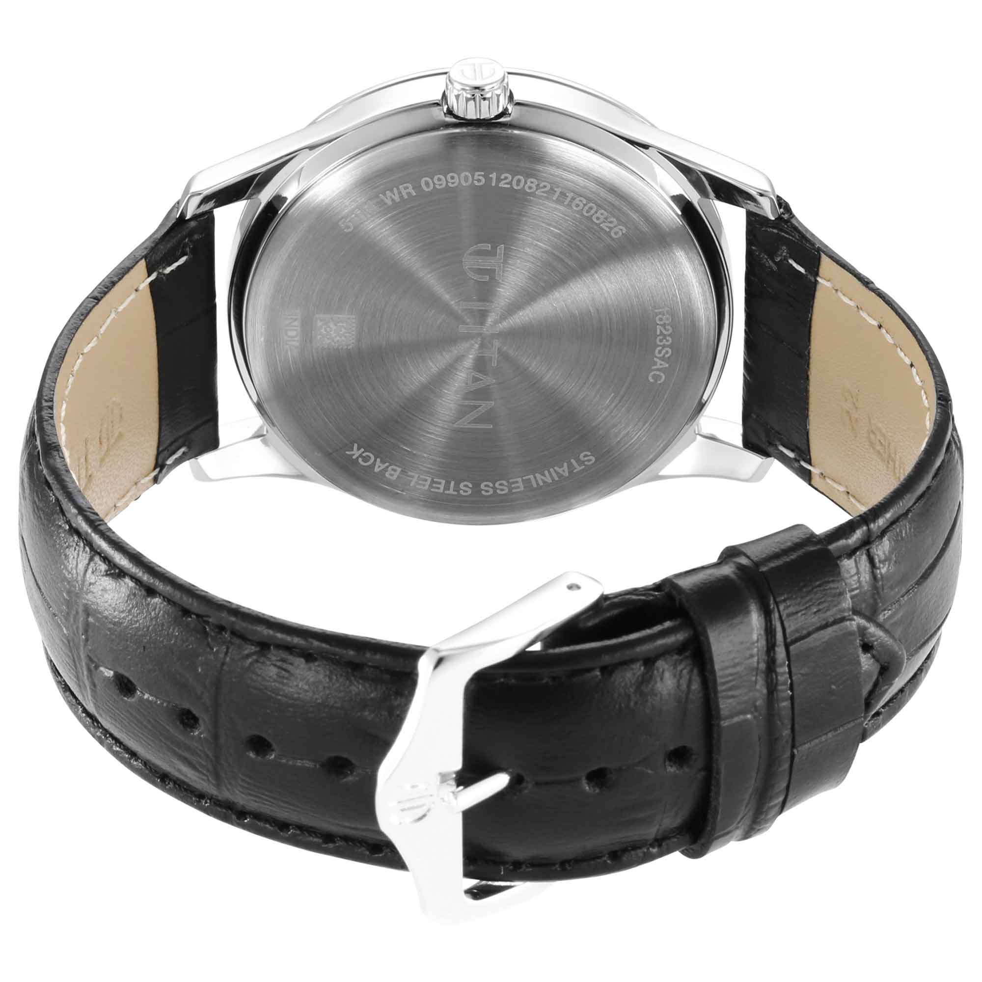 Titan Quartz Analog Dark Brown Dial Leather Strap Watch for Men - Image 6