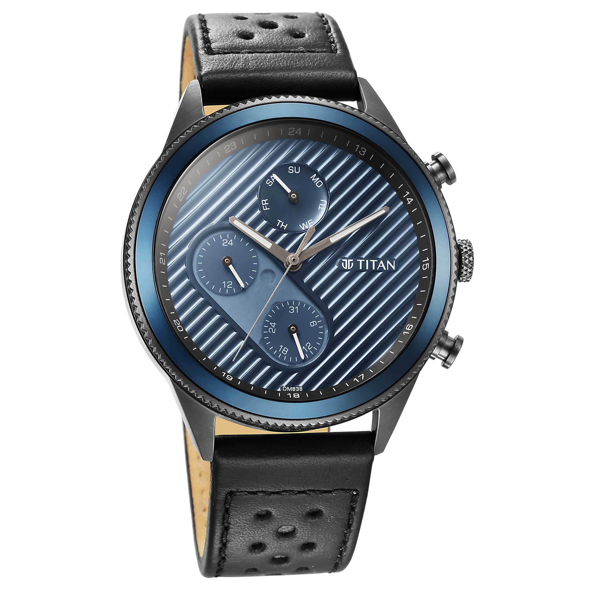 Titan Quartz Analog Green Dial Leather Strap Watch for Men - Image 3