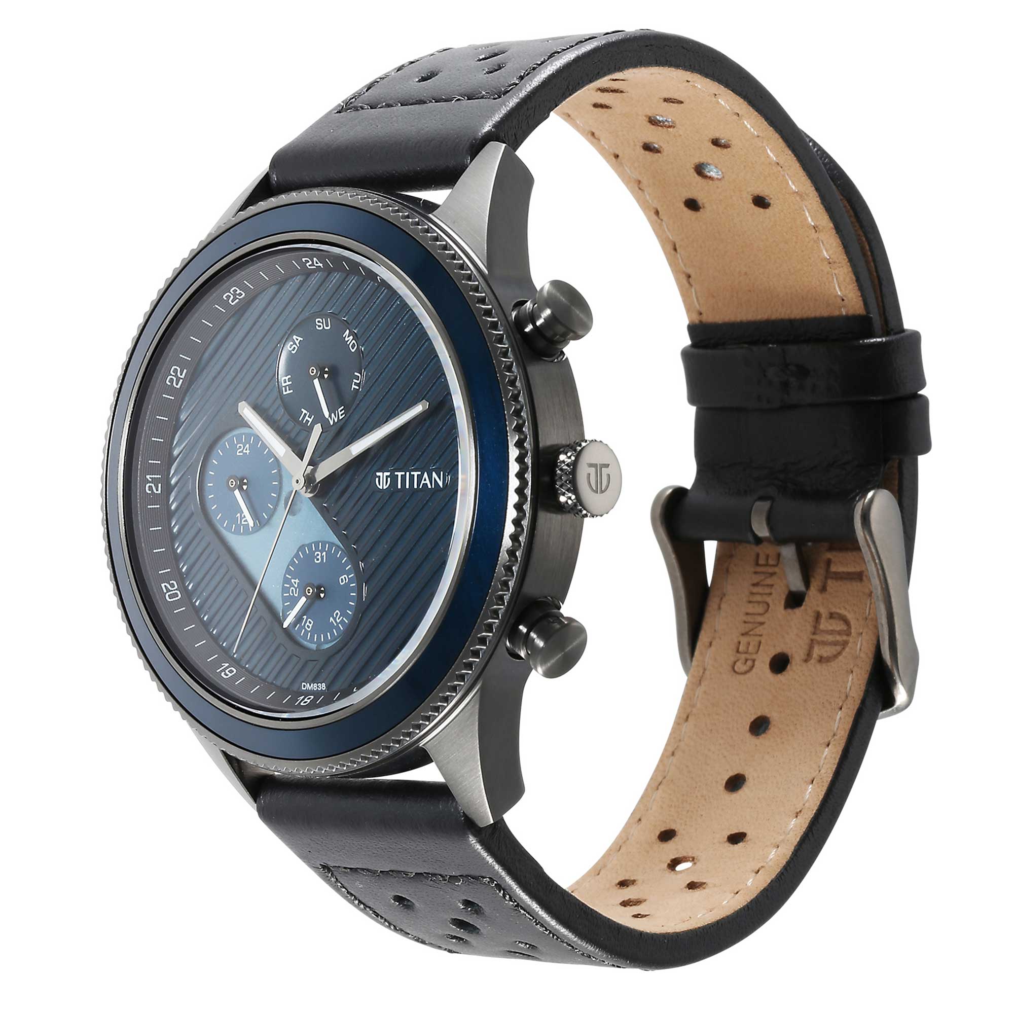 Titan Quartz Analog Green Dial Leather Strap Watch for Men - Image 4