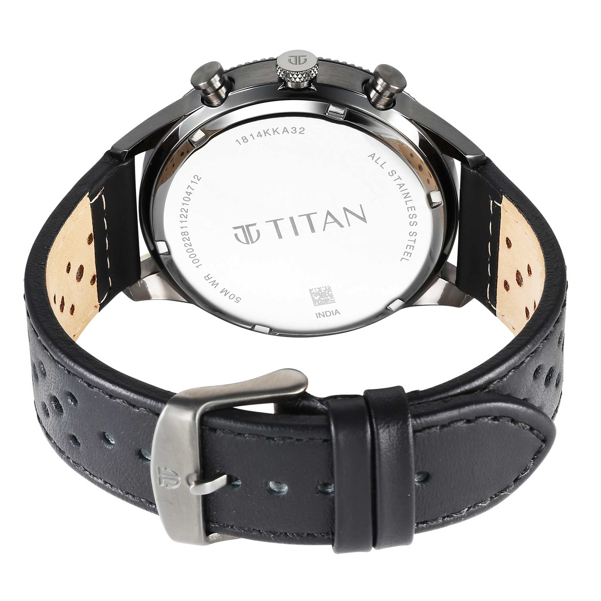 Titan Quartz Analog Green Dial Leather Strap Watch for Men - Image 6