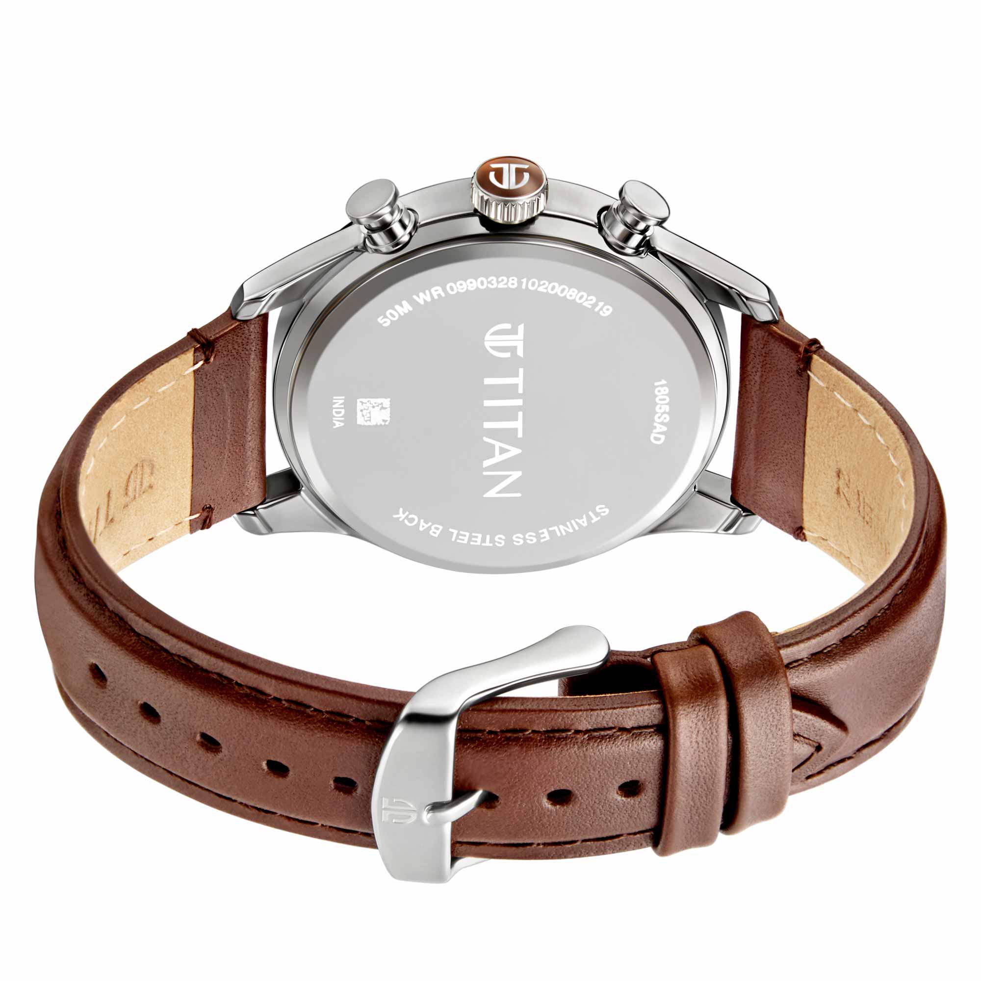Titan Quartz Analog Leather Strap Watch for Men - Image 5