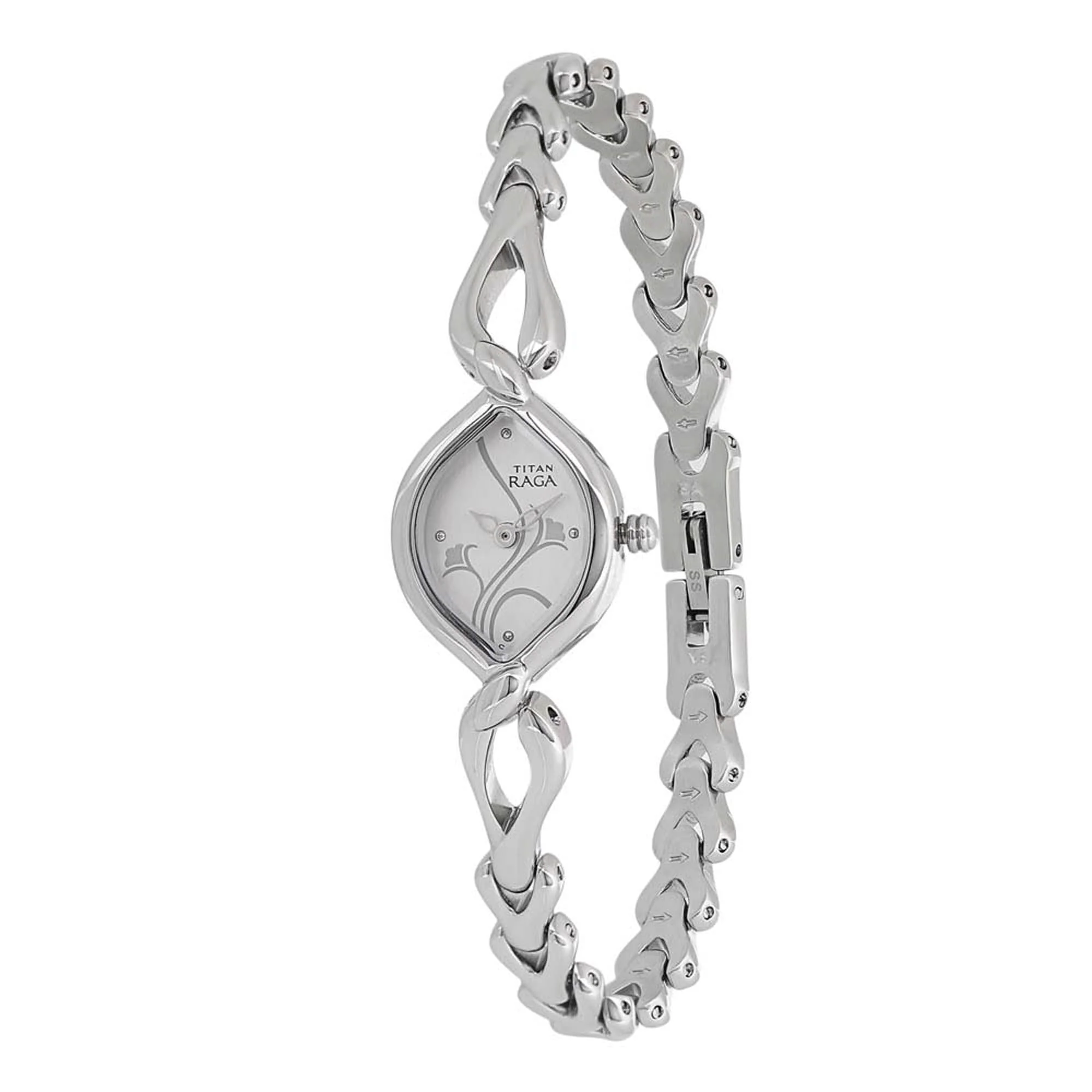 Titan Quartz Analog Silver Dial Metal Strap Watch for Women - Image 2