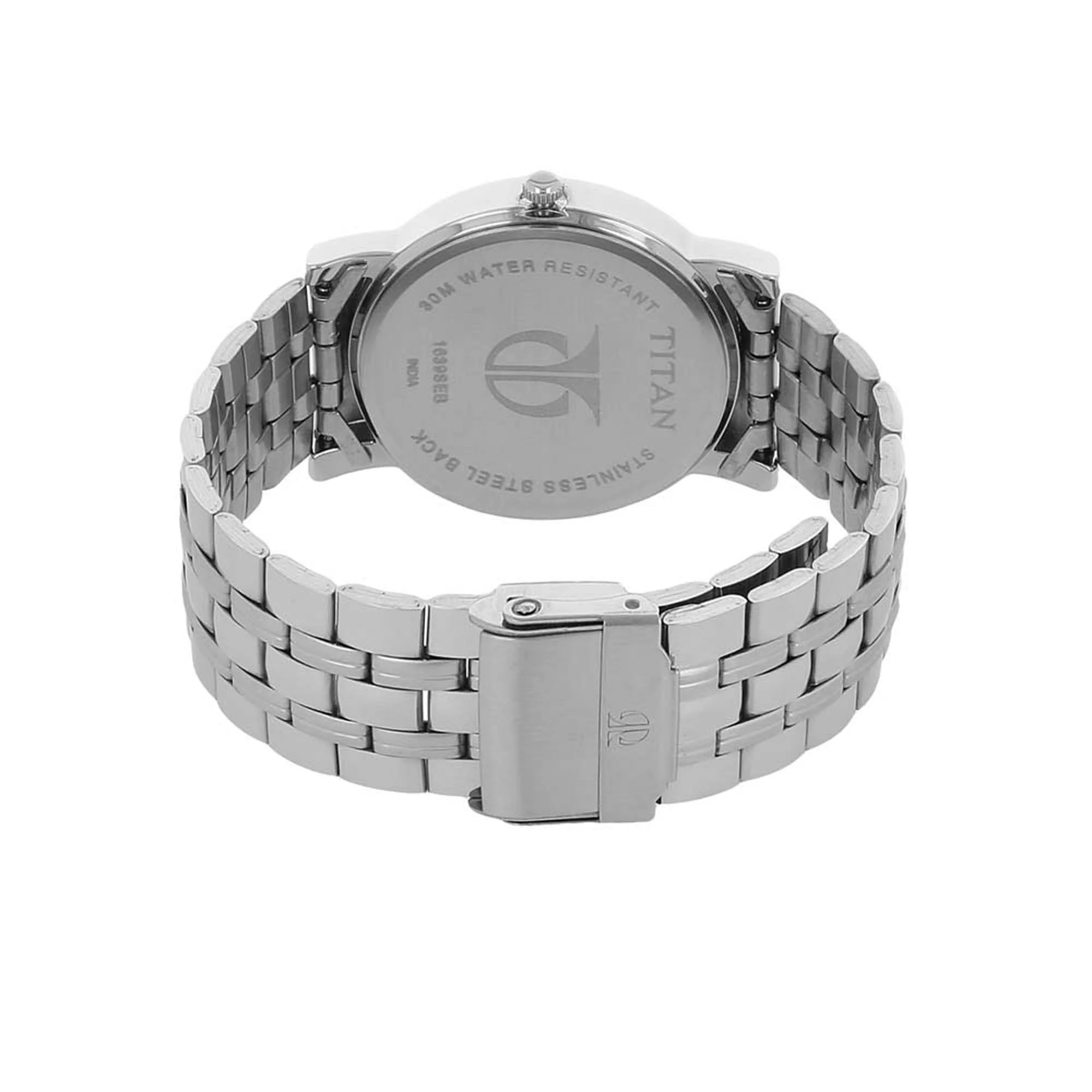 Titan Quartz Analog Silver Dial Stainless Steel Strap Watch for Men - Image 4