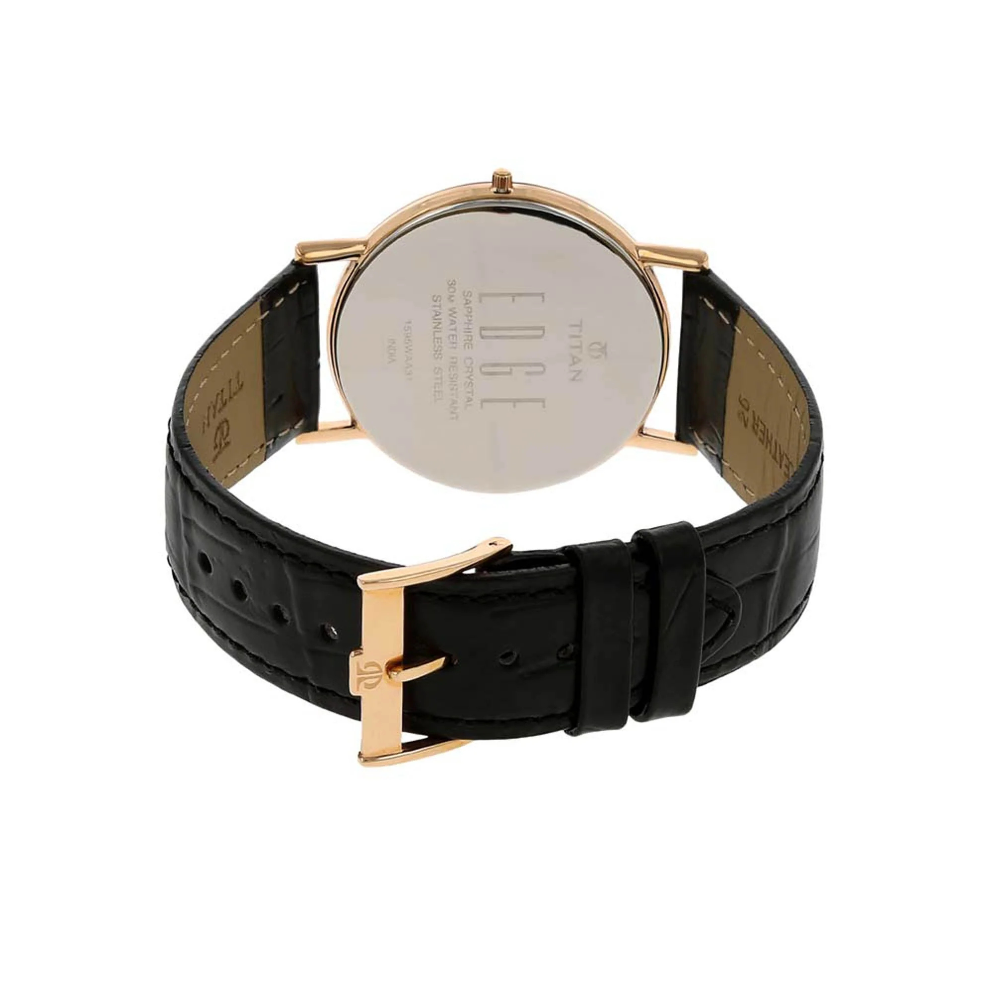 Titan Quartz Analog White Dial Leather Strap Watch for Men - Image 5