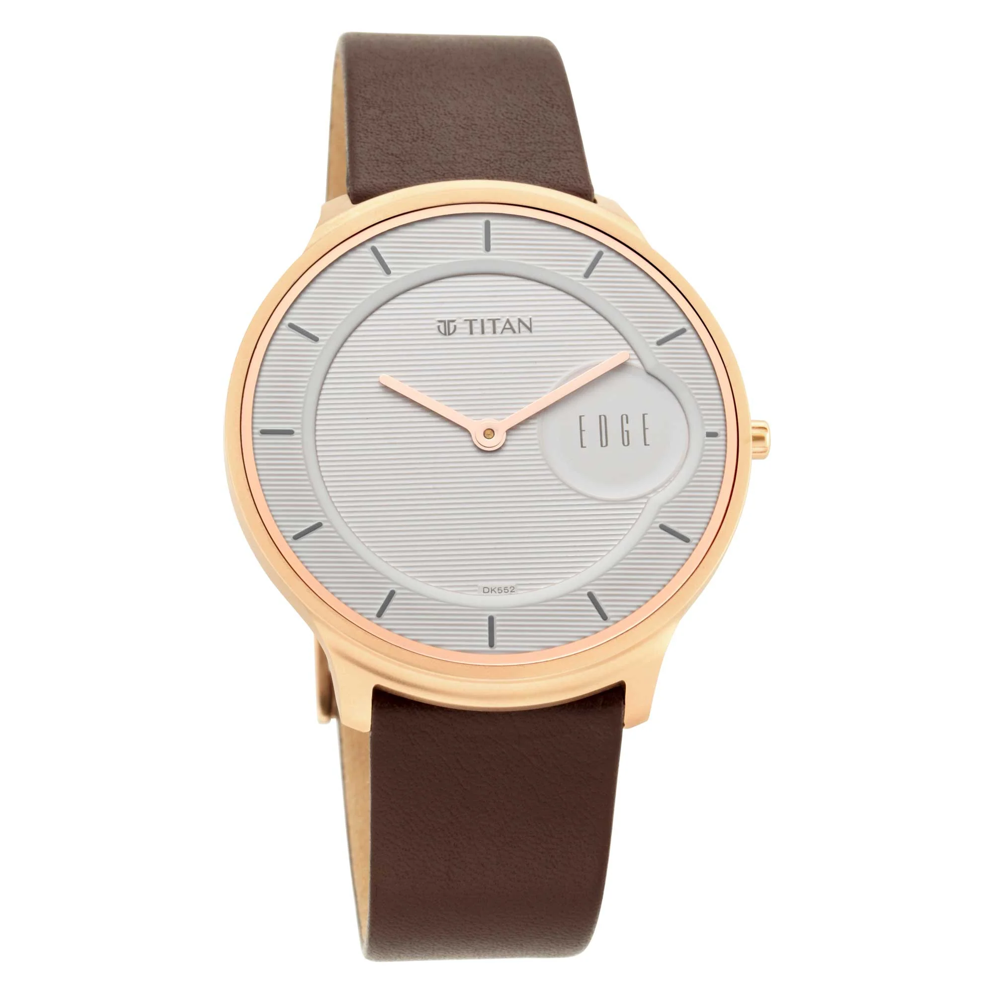 Titan Quartz Analog White Dial Leather Strap Watch for Men - Image 3