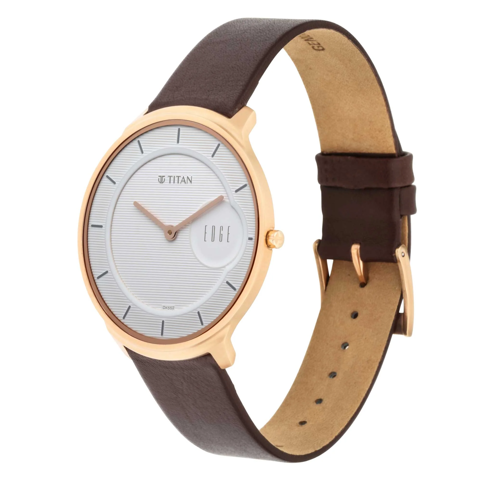 Titan Quartz Analog White Dial Leather Strap Watch for Men - Image 4