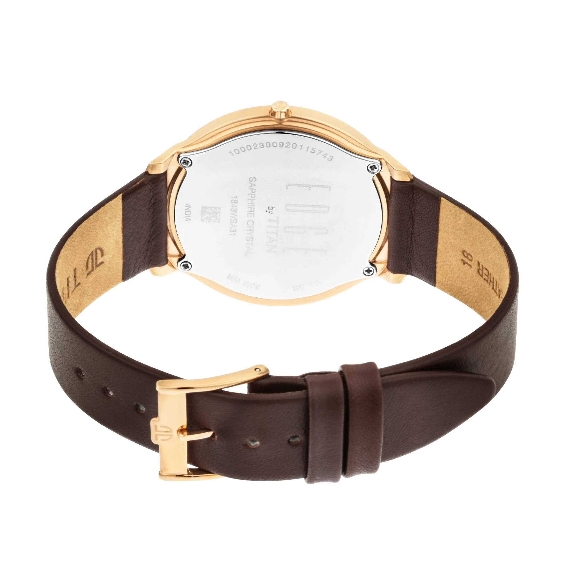 Titan Quartz Analog White Dial Leather Strap Watch for Men - Image 6