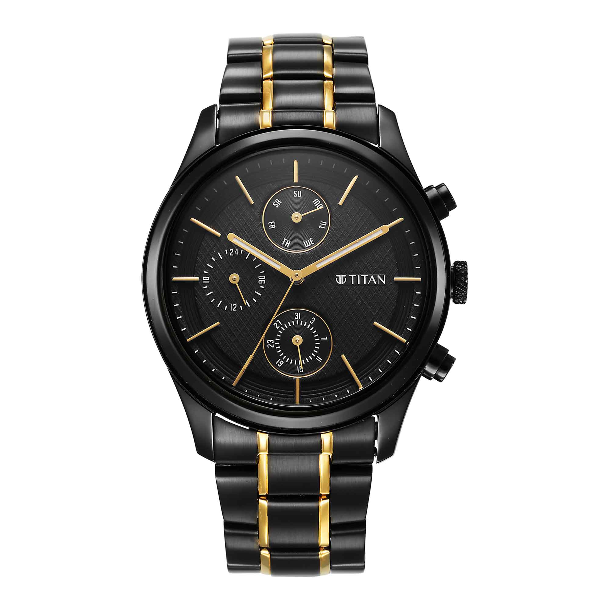 Titan Quartz Analog with Day and Date Black Dial Watch for Men - Image 2