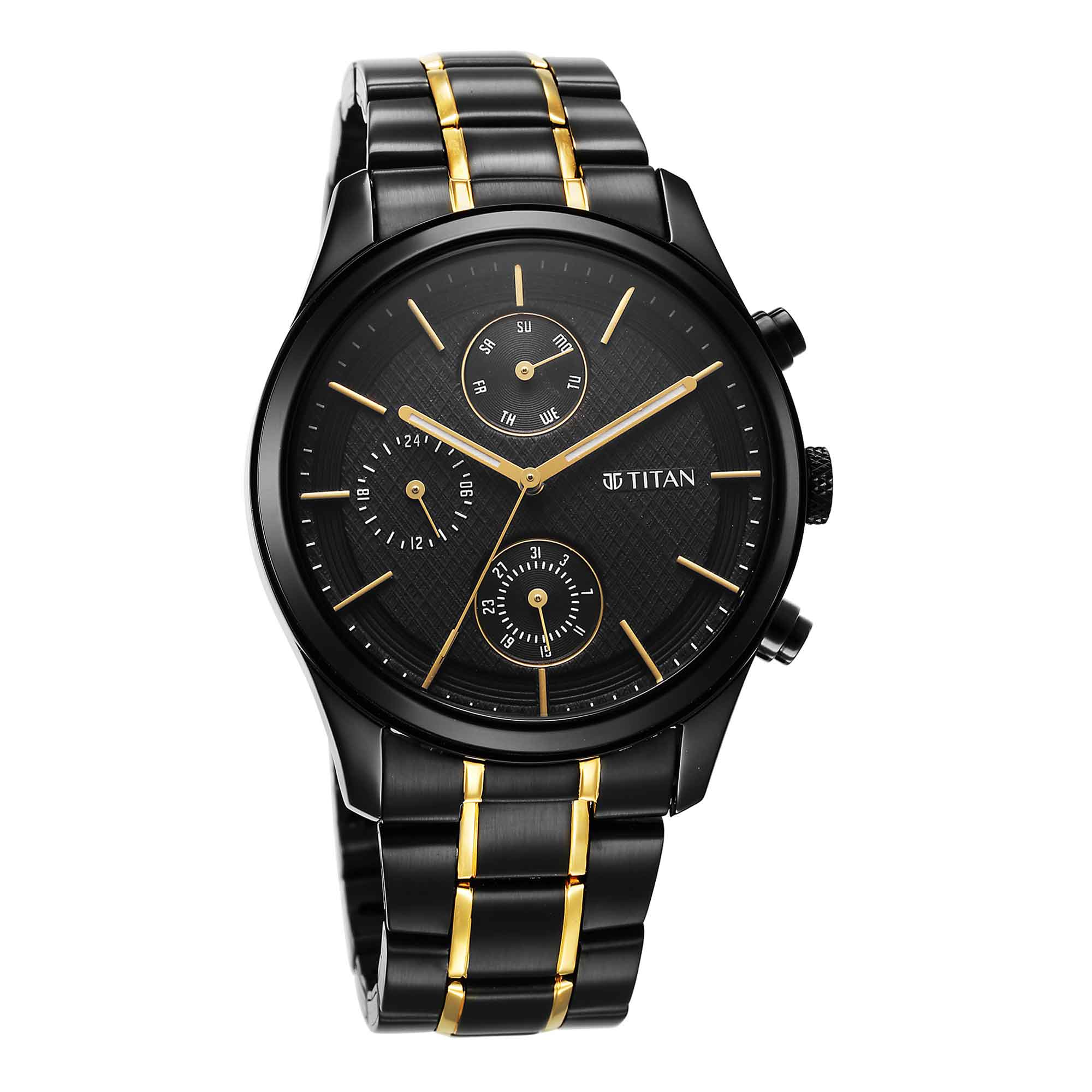 Titan Quartz Analog with Day and Date Black Dial Watch for Men - Image 3