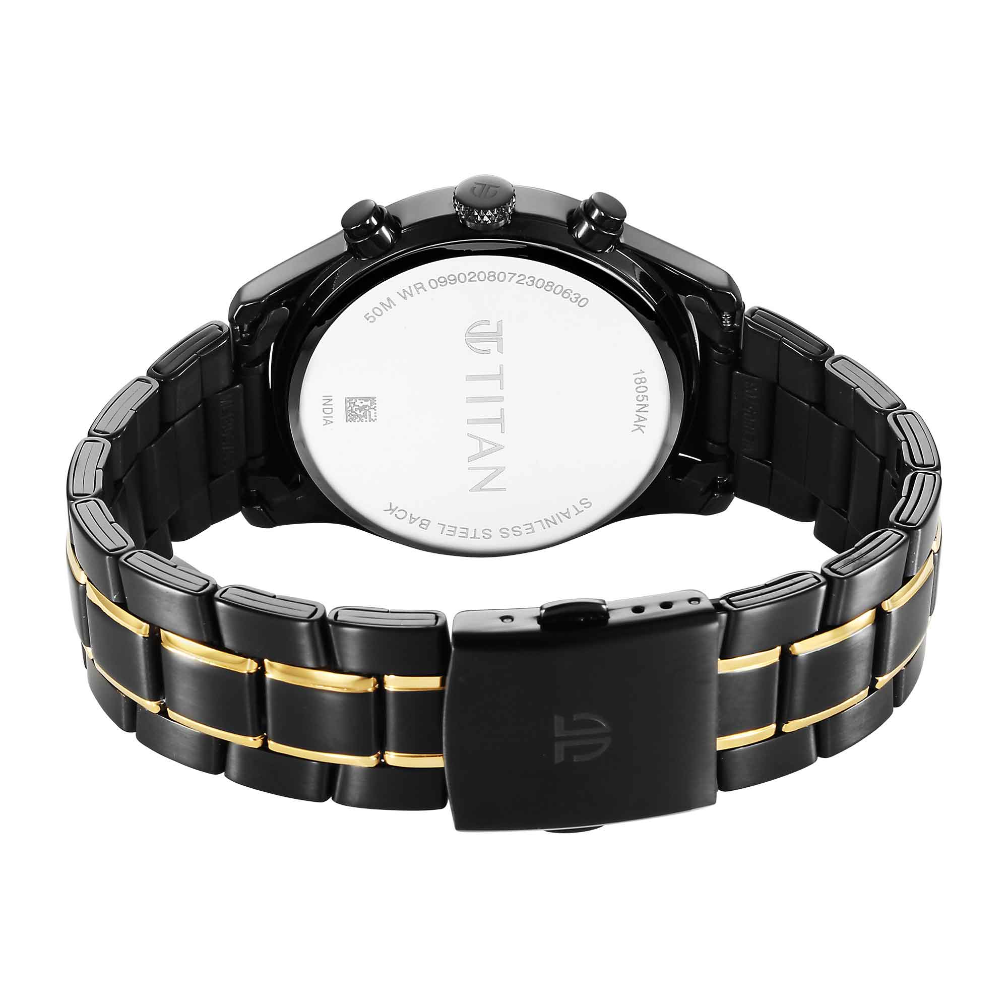 Titan Quartz Analog with Day and Date Black Dial Watch for Men - Image 6