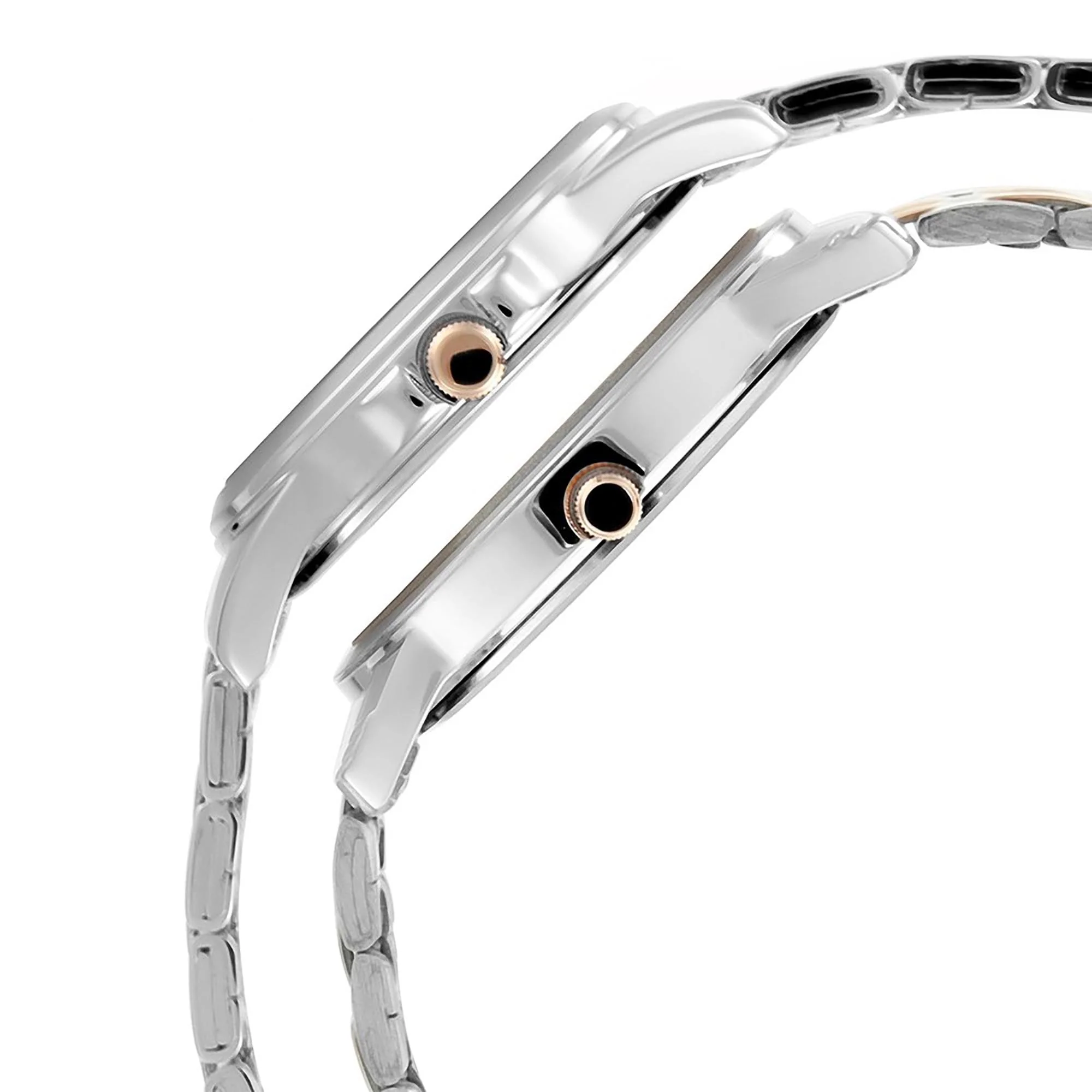 Titan Quartz Analog with Day and Date Silver Dial Stainless Steel Strap Watch for Couple - Image 3