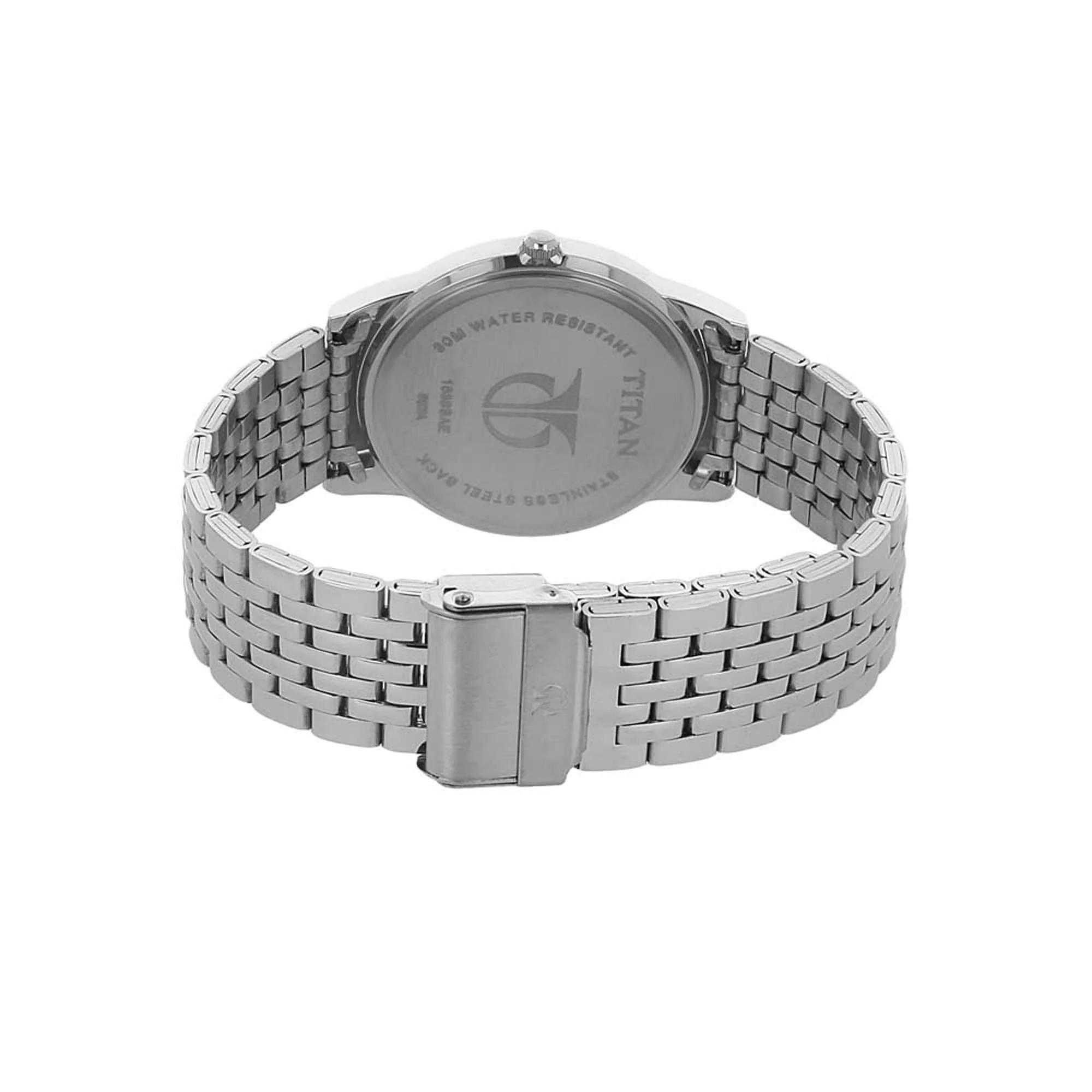Titan Quartz Analog with Day and Date Silver Dial Stainless Steel Strap Watch for Men - Image 4