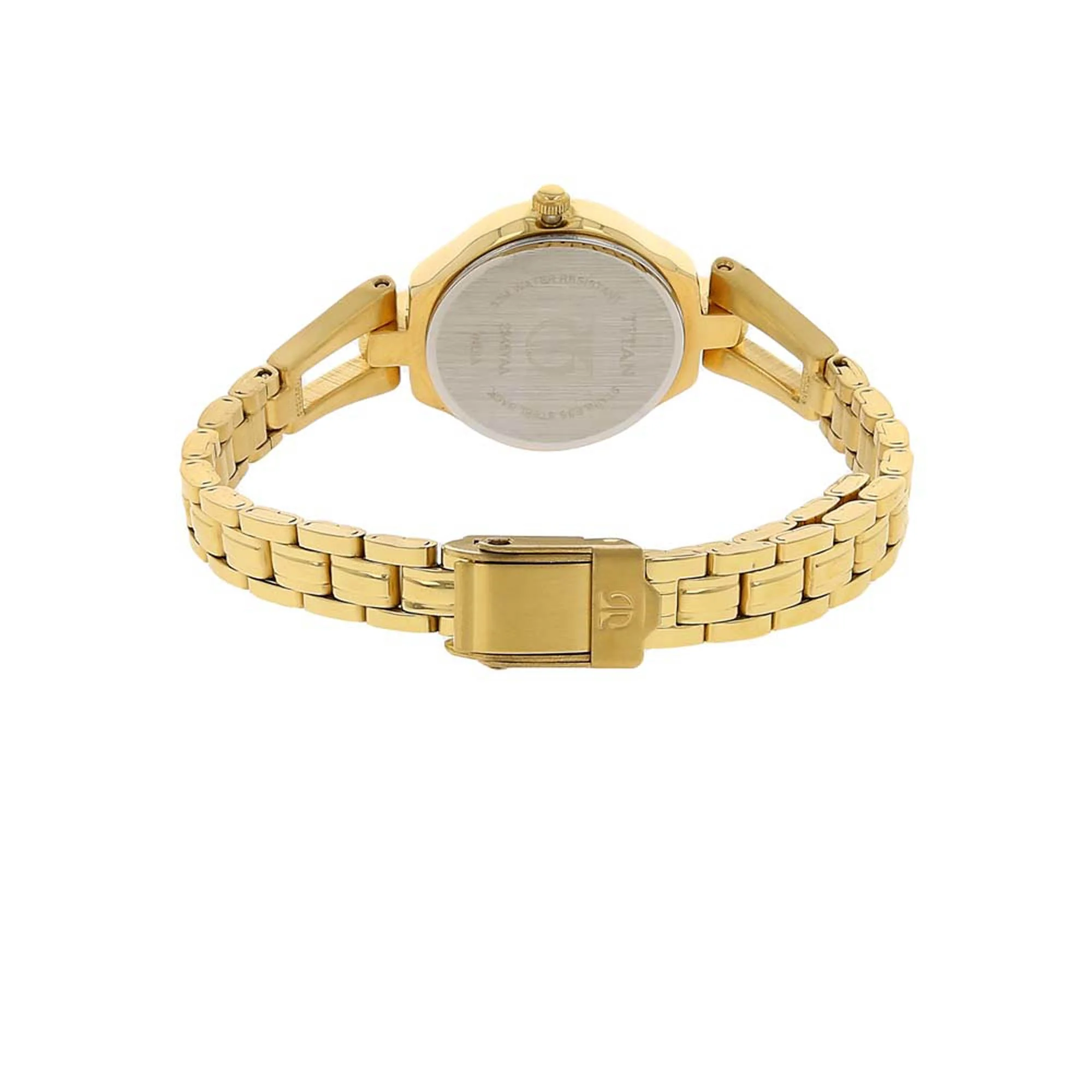 Titan Quartz Analog with Day and Date White Dial Stainless Steel Strap Watch for Women - Image 4