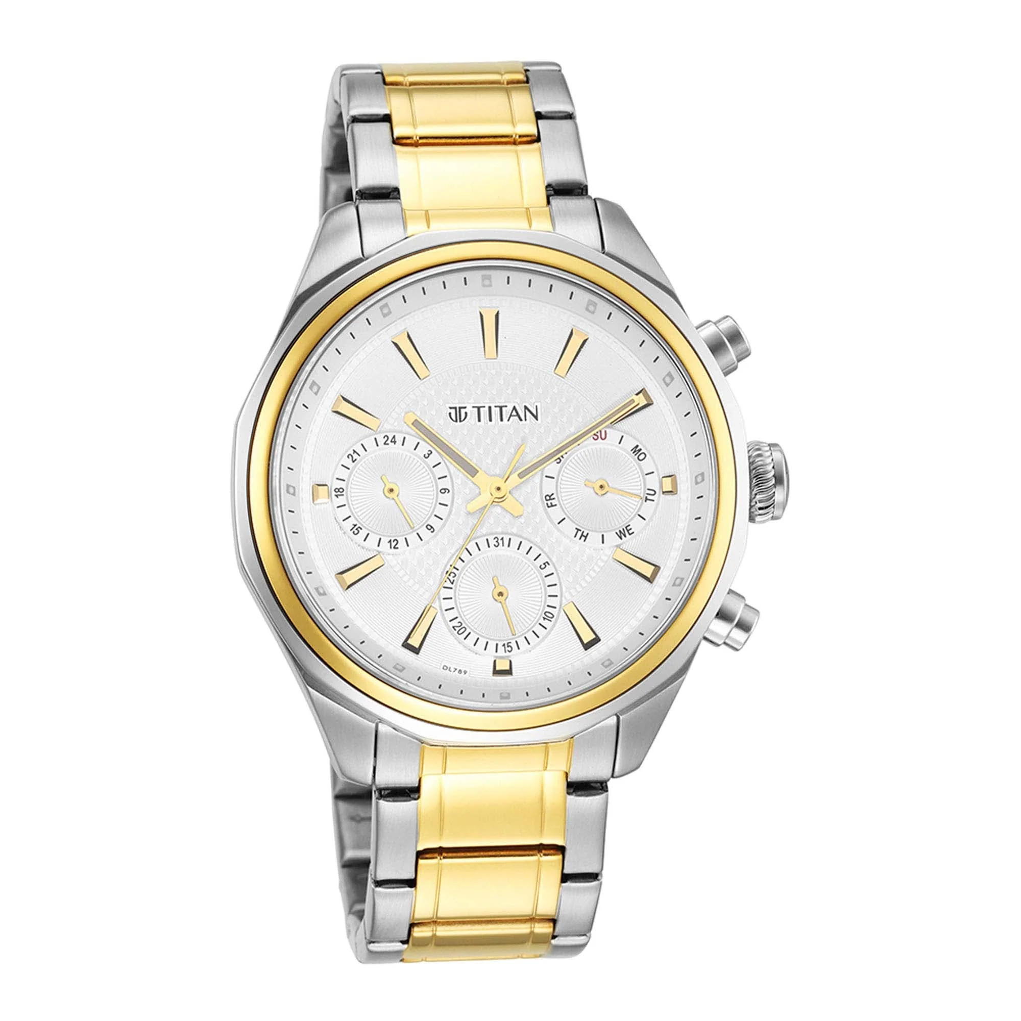 Titan Quartz Multifunction Silver Dial Stainless Steel Strap Watch for Men - Image 3