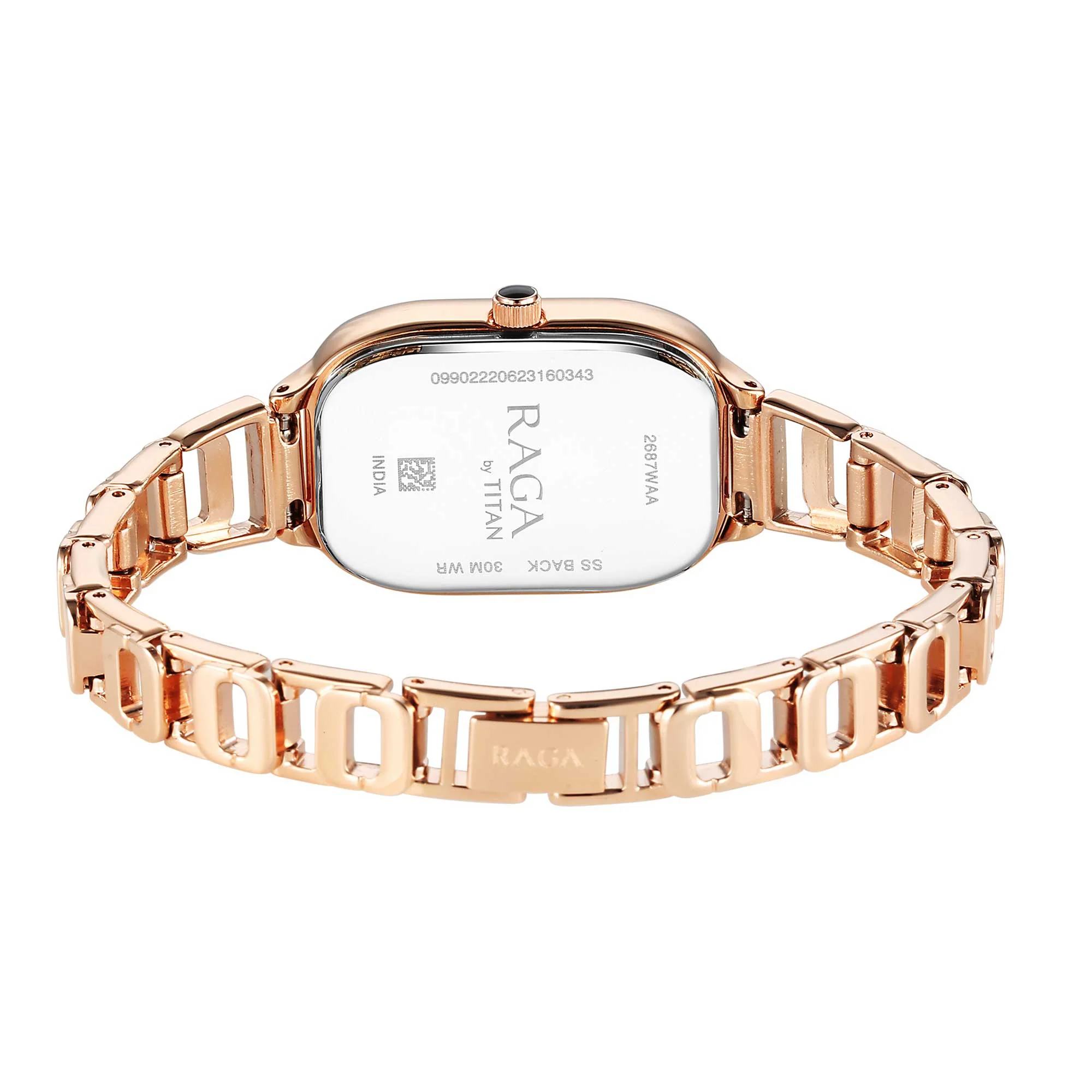 Titan Raga Chic Quartz Analog Black Dial Rose Gold Metal Strap Watch for Women - Image 6