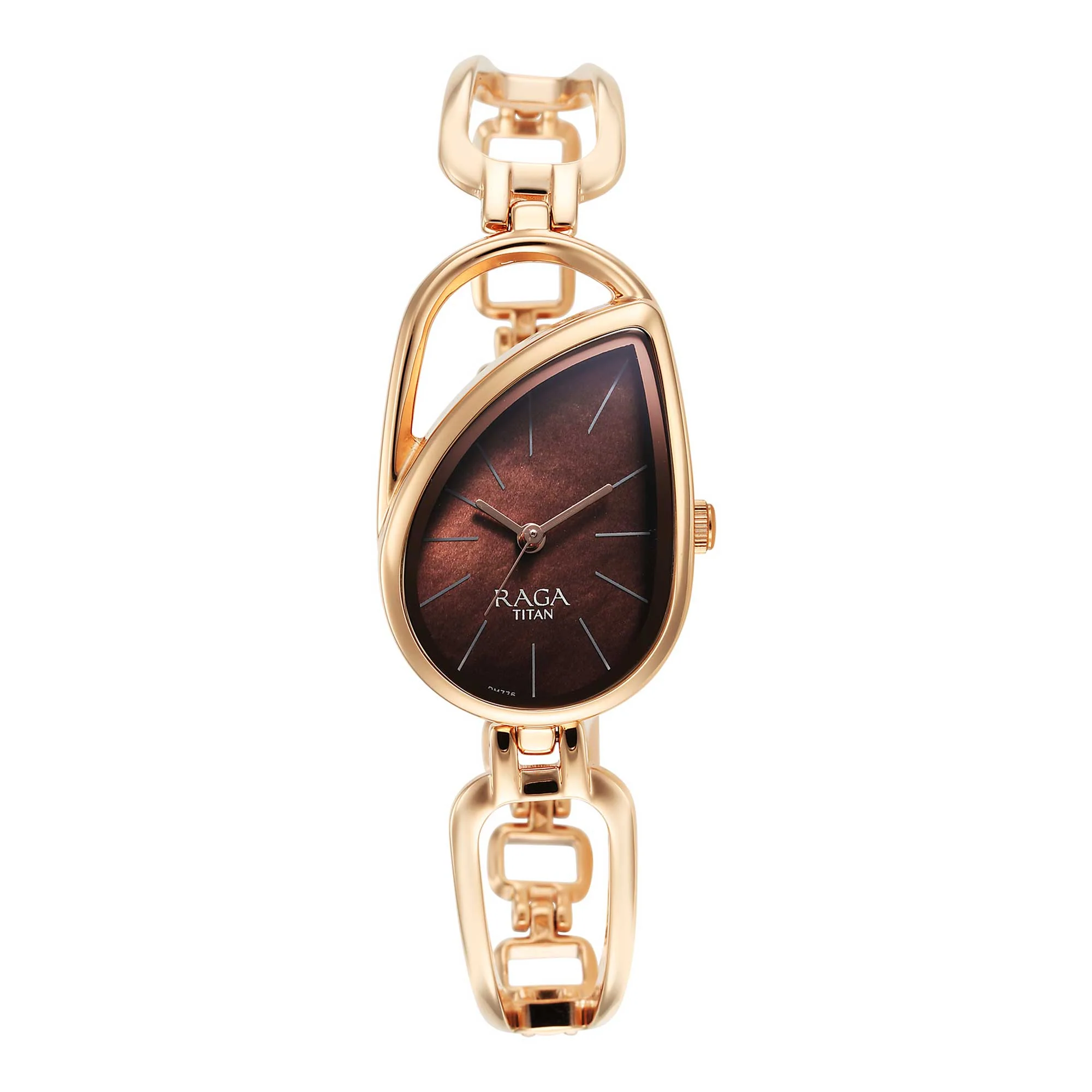 Titan Raga Chic Quartz Analog Brown Dial Rose Gold Metal Strap Watch for Women - Image 2