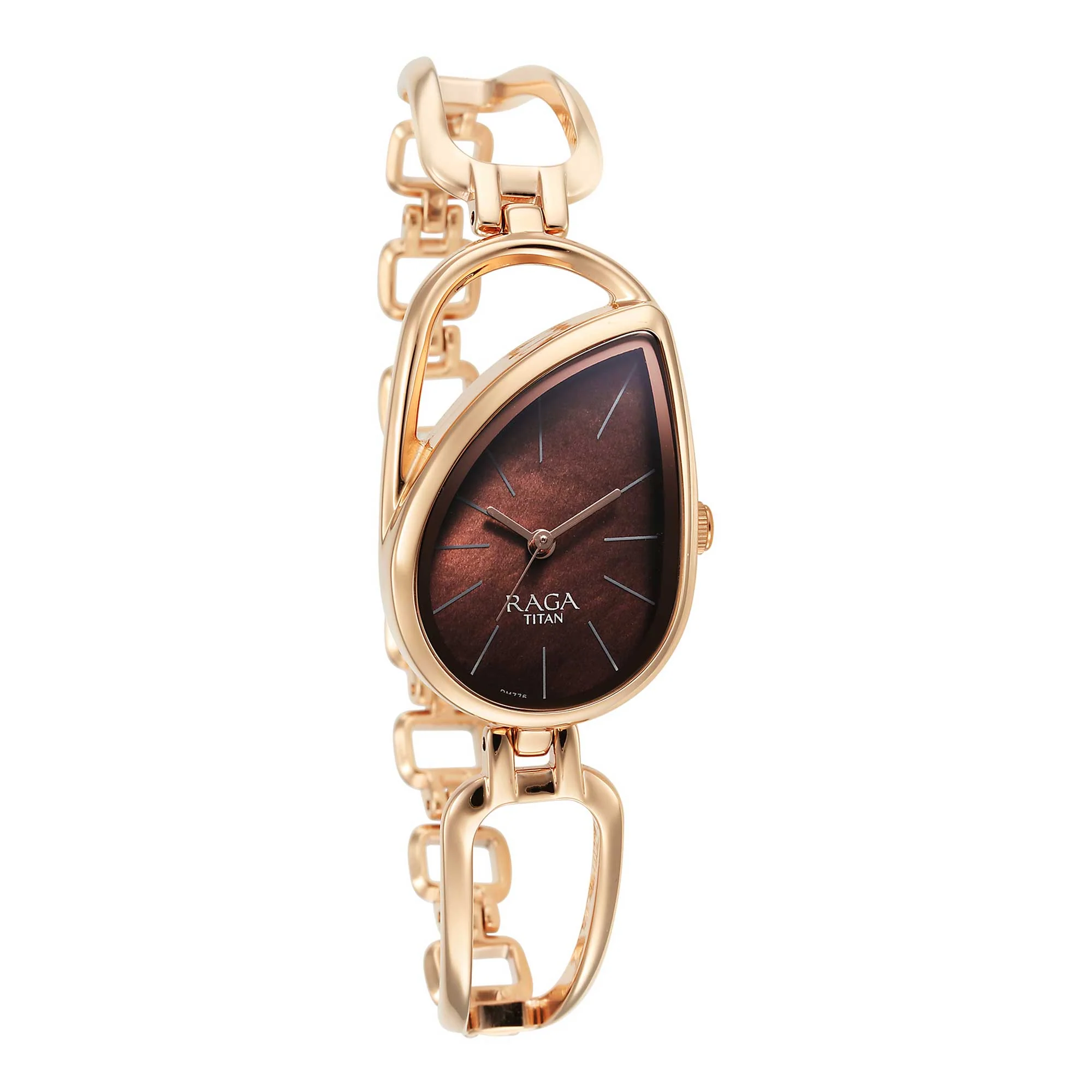 Titan Raga Chic Quartz Analog Brown Dial Rose Gold Metal Strap Watch for Women - Image 3