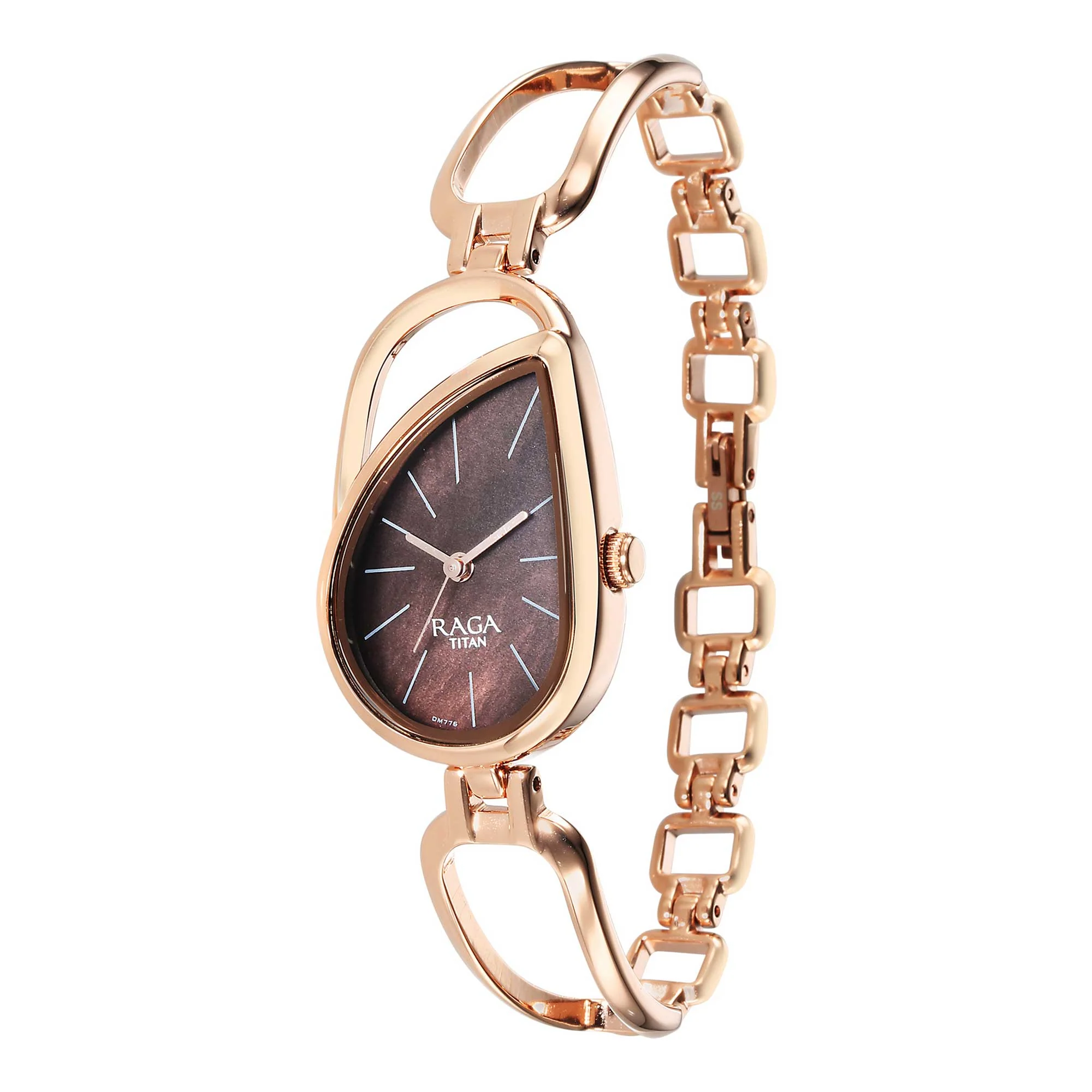 Titan Raga Chic Quartz Analog Brown Dial Rose Gold Metal Strap Watch for Women - Image 4
