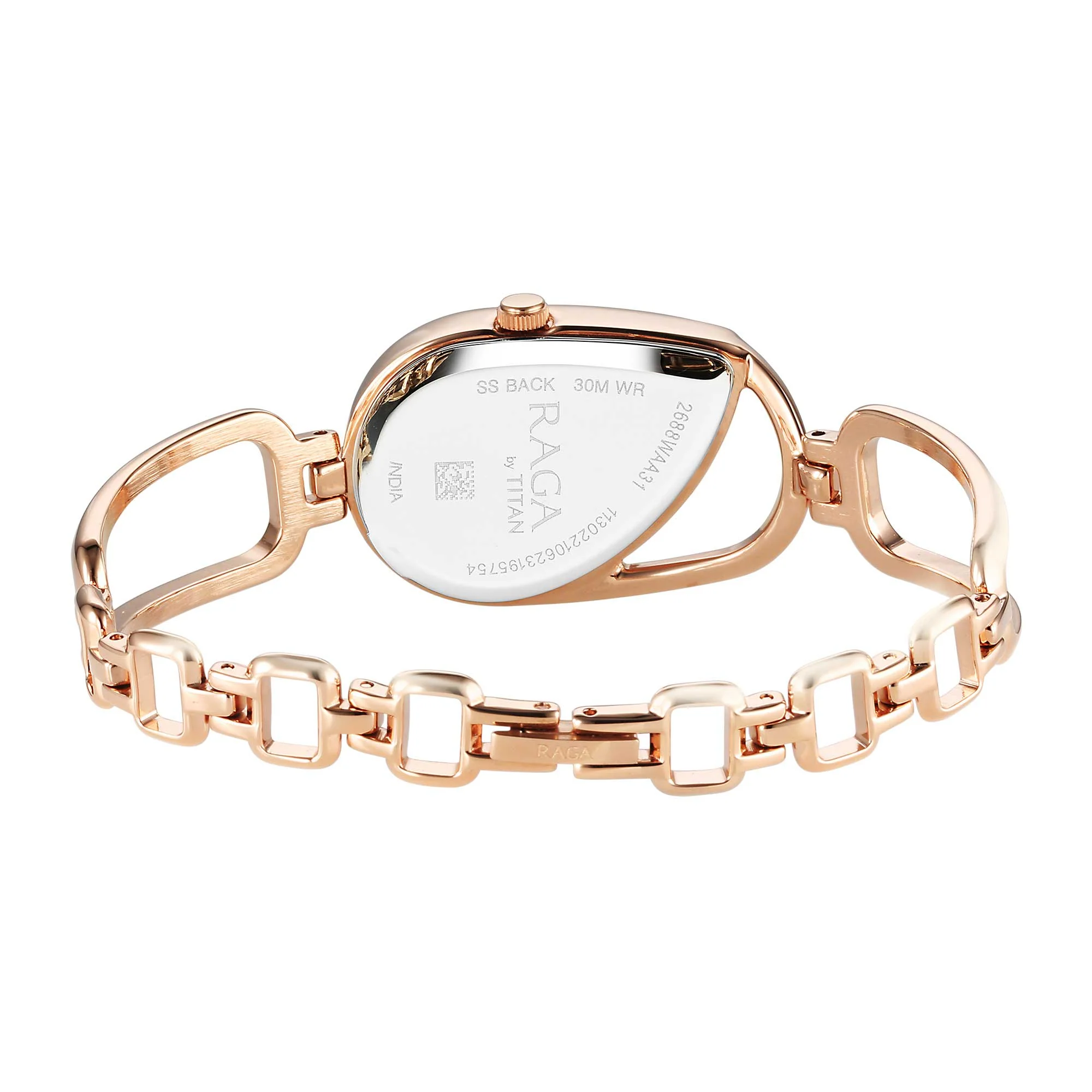 Titan Raga Chic Quartz Analog Brown Dial Rose Gold Metal Strap Watch for Women - Image 6
