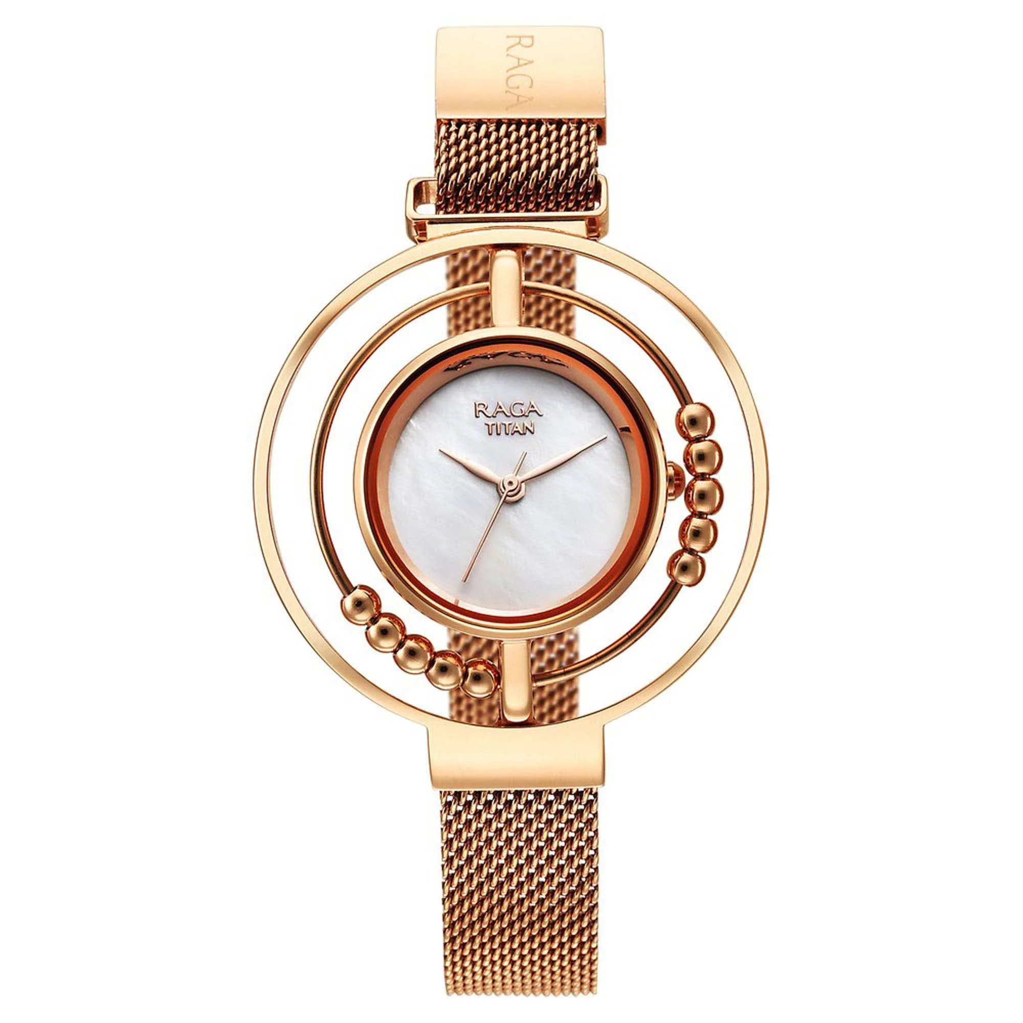 Titan Raga Delight Mother Of Pearl Dial Analog Stainless Steel Strap watch for Women - Image 2