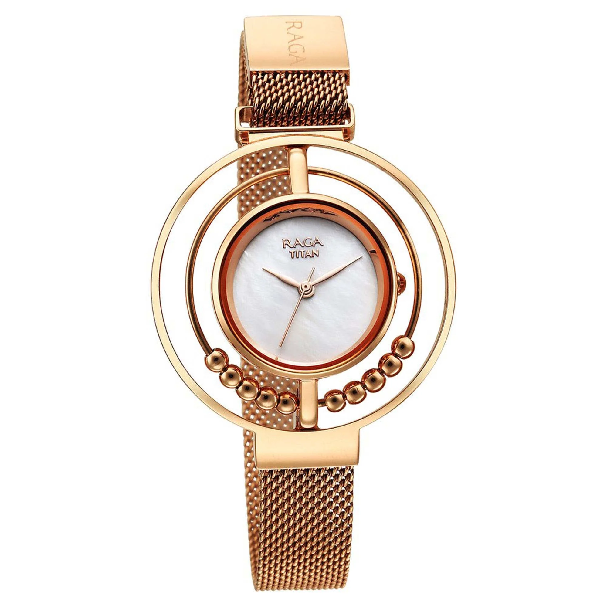 Titan Raga Delight Mother Of Pearl Dial Analog Stainless Steel Strap watch for Women - Image 3