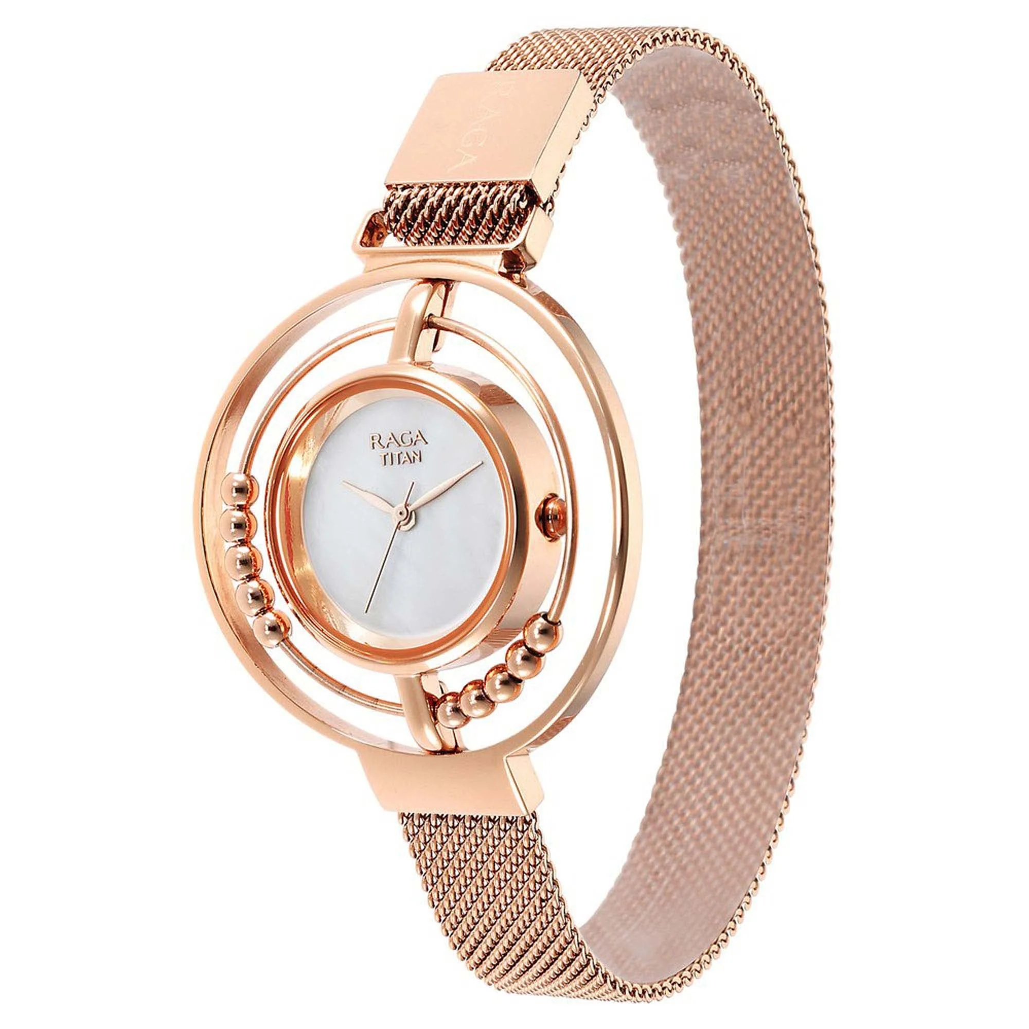Titan Raga Delight Mother Of Pearl Dial Analog Stainless Steel Strap watch for Women - Image 4