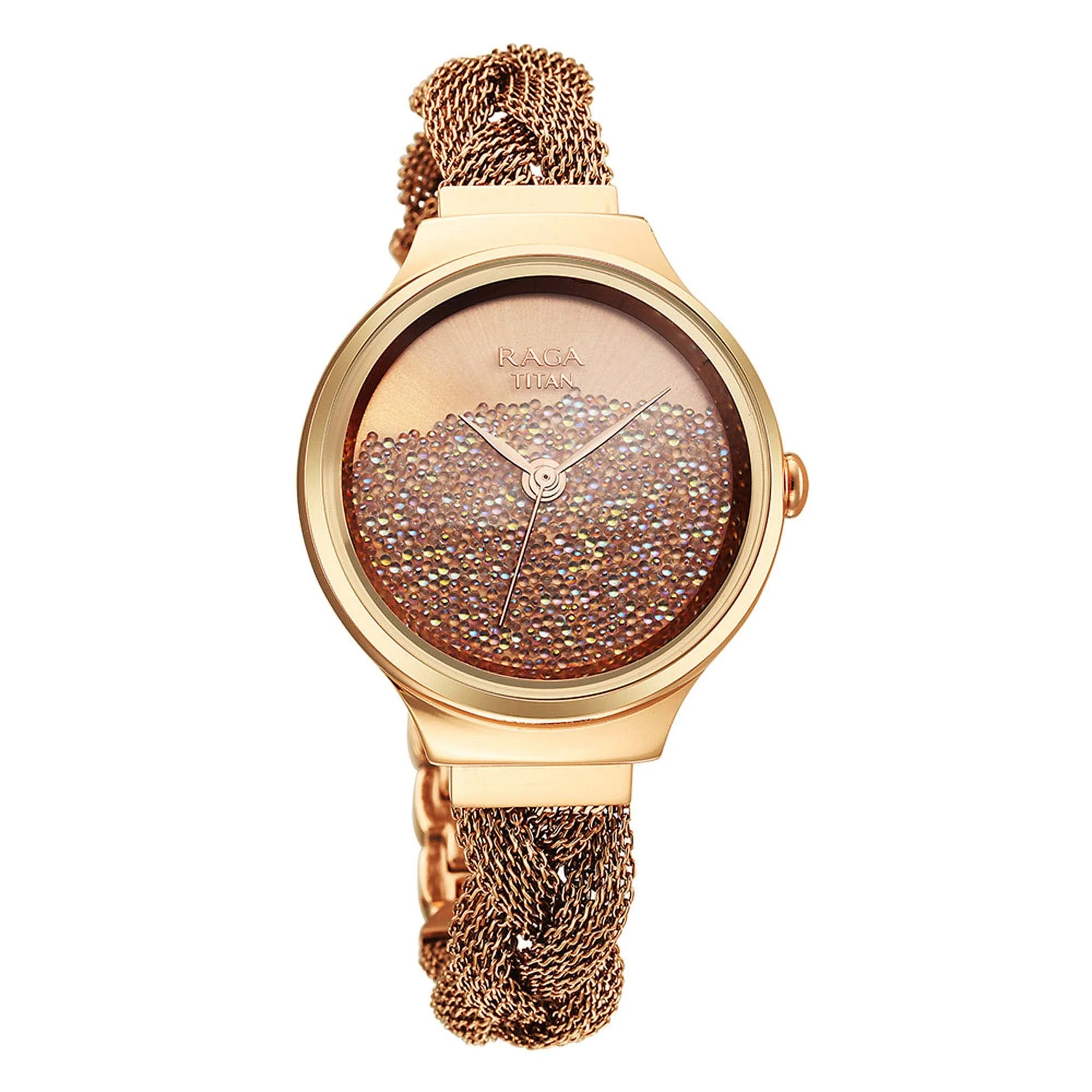 Titan Raga Delight Rose Gold Dial Women Watch With Stainless Steel Strap - Image 3