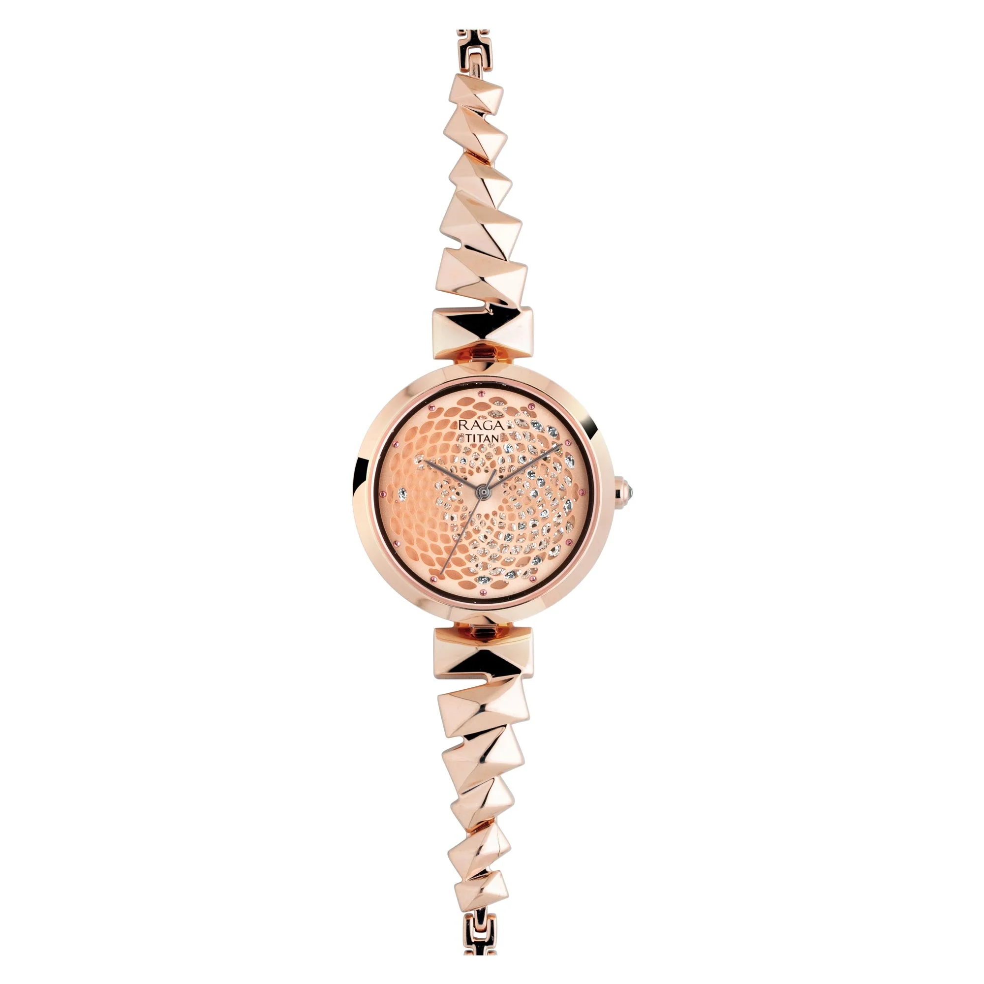 Titan Raga Facets Rose Gold Dial Women Watch With Stainless Steel Strap - Image 2