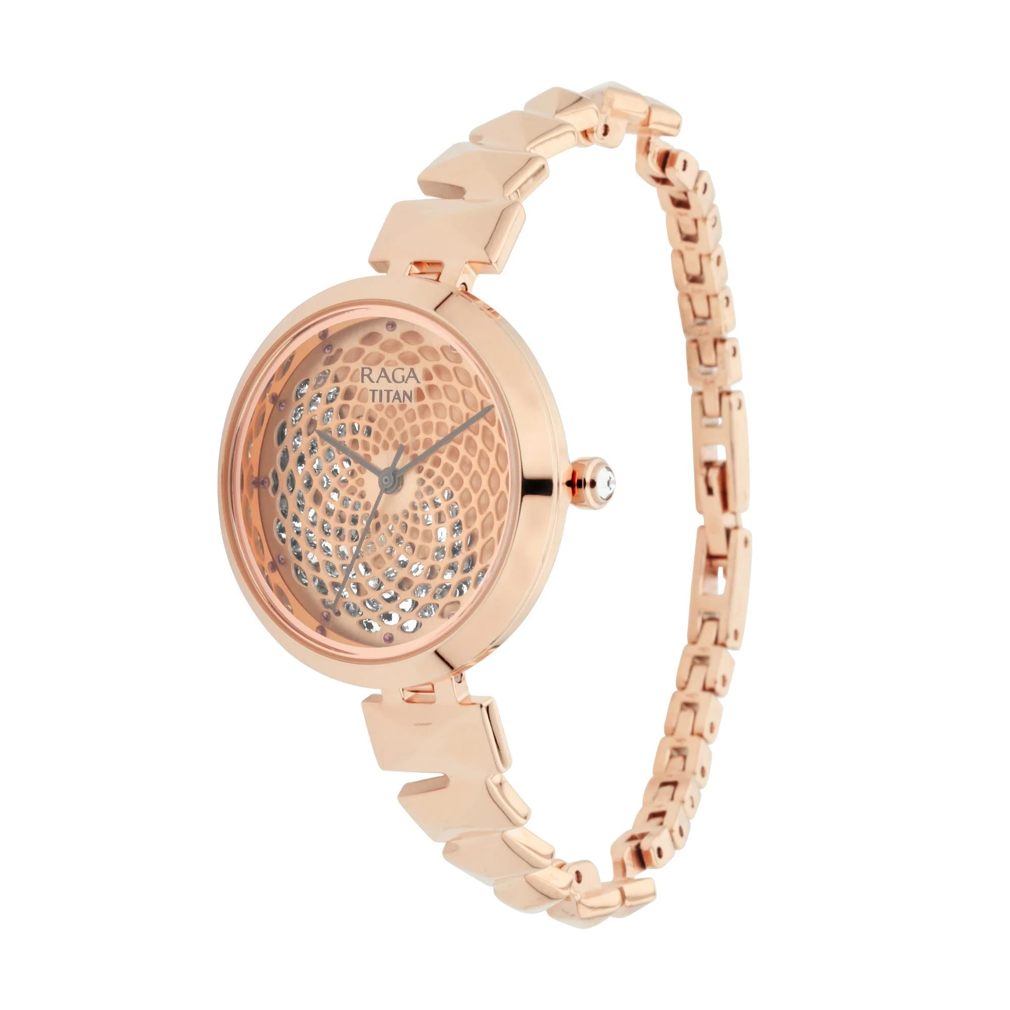 Titan Raga Facets Rose Gold Dial Women Watch With Stainless Steel Strap - Image 4