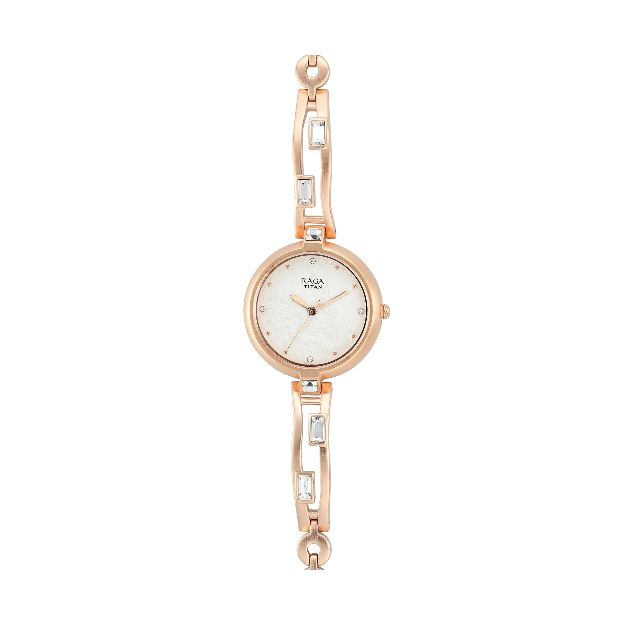 Titan Raga I Am White Dial Women Watch With Metal Strap - Image 2