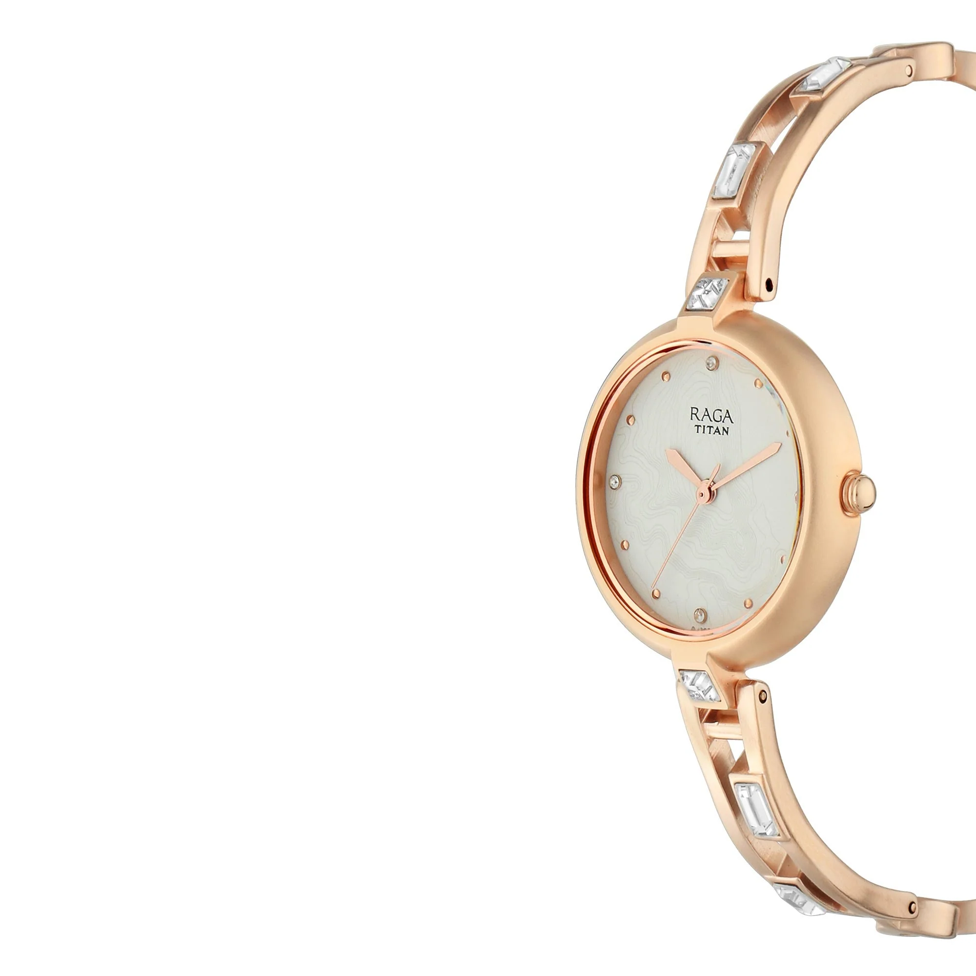 Titan Raga I Am White Dial Women Watch With Metal Strap - Image 3