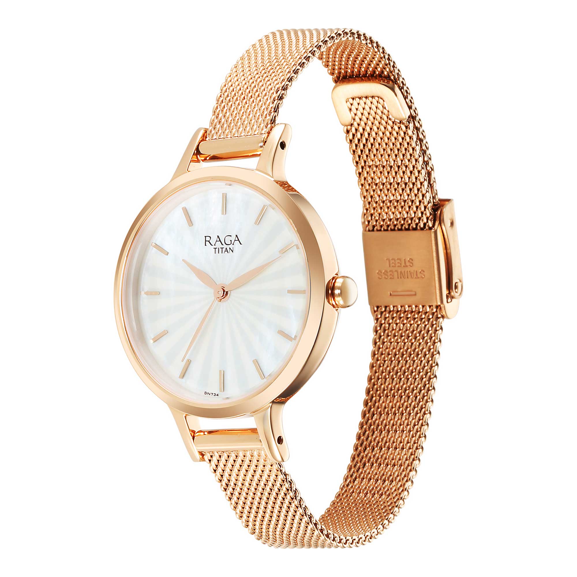 Titan Raga Power Pearls Quartz Analog Mother Of Pearl Dial Metal Strap Watch for Women - Image 4