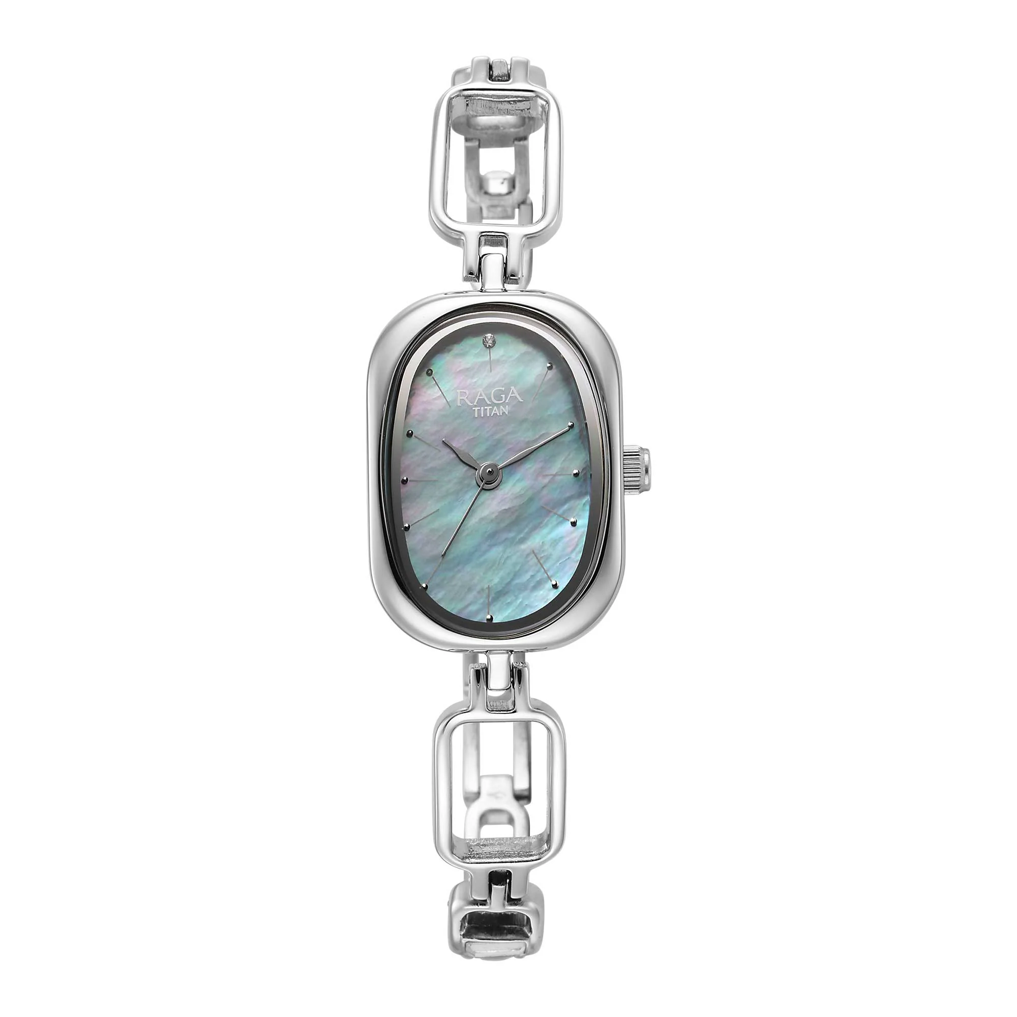 Titan Raga Viva Mother Of Pearl Dial Analog Metal Strap Watch for Women - Image 2