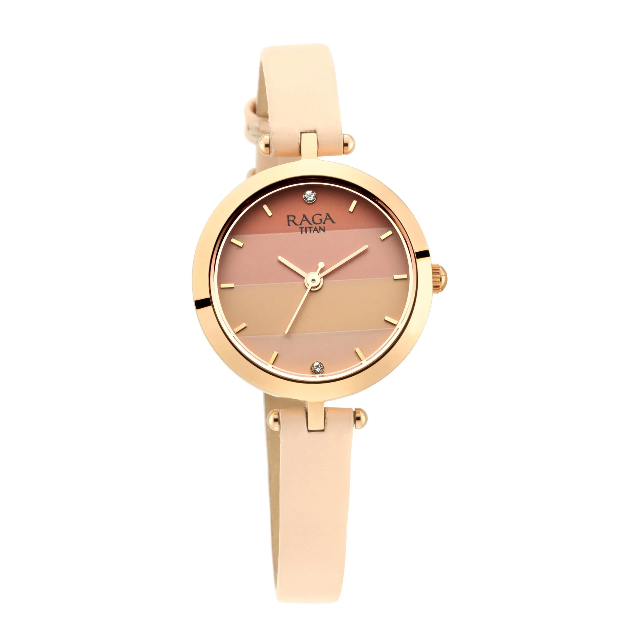 Titan Raga Viva Pink Dial Analog Leather Strap watch for Women - Image 2