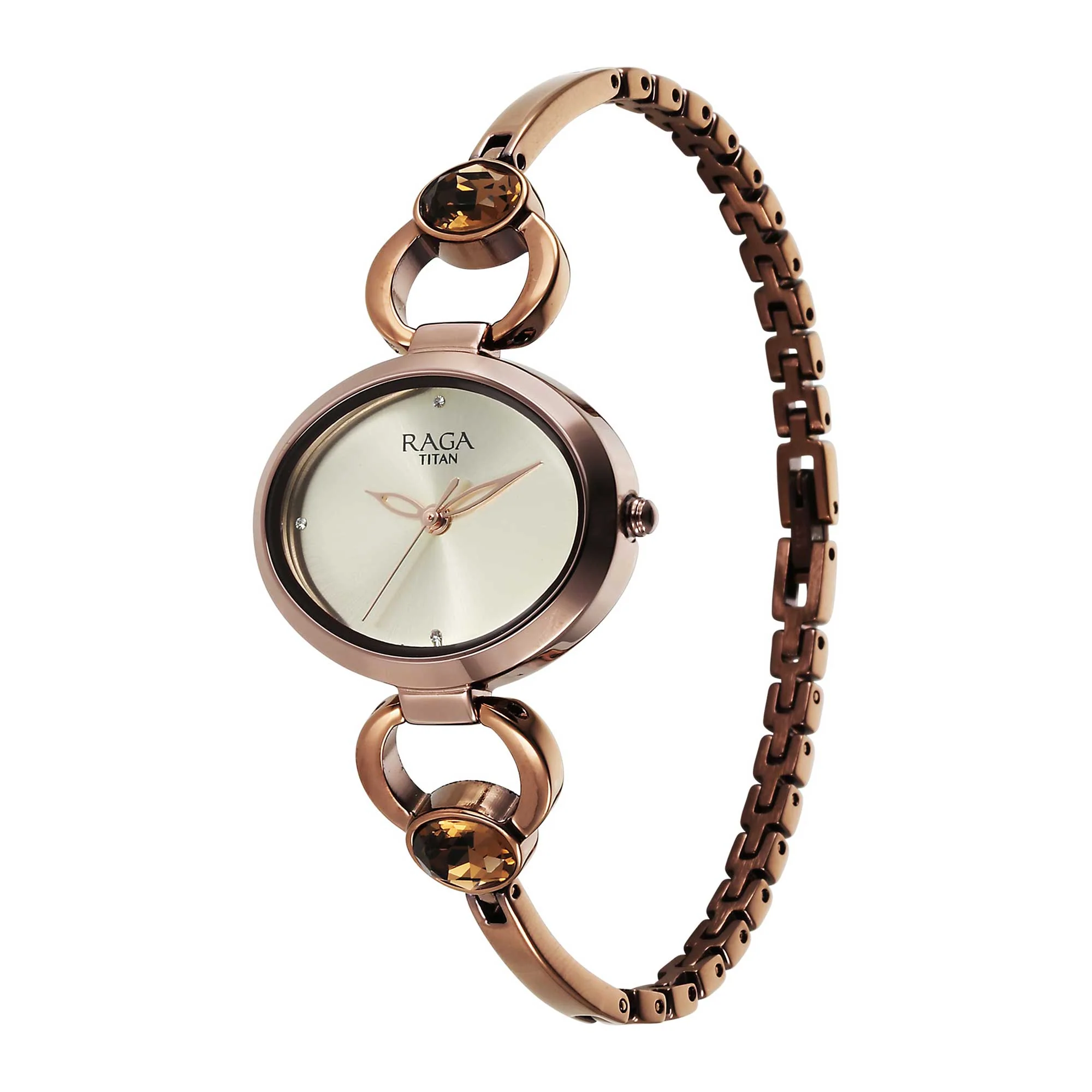 Titan Raga Viva Quartz Analog Champagne Dial Metal Strap Watch for Women - Image 4