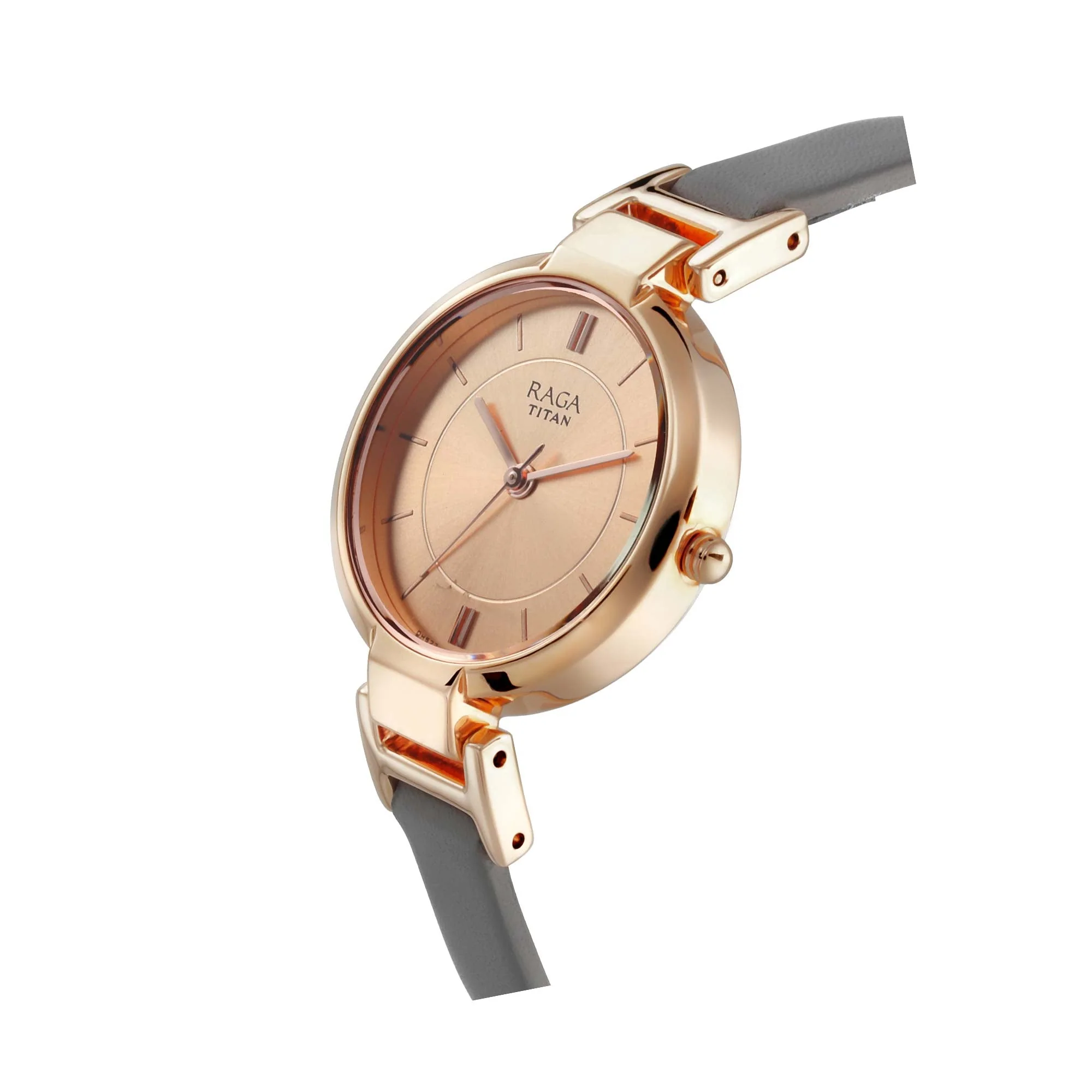 Titan Raga Viva Rose Gold Dial Analog Leather Strap watch for Women - Image 2