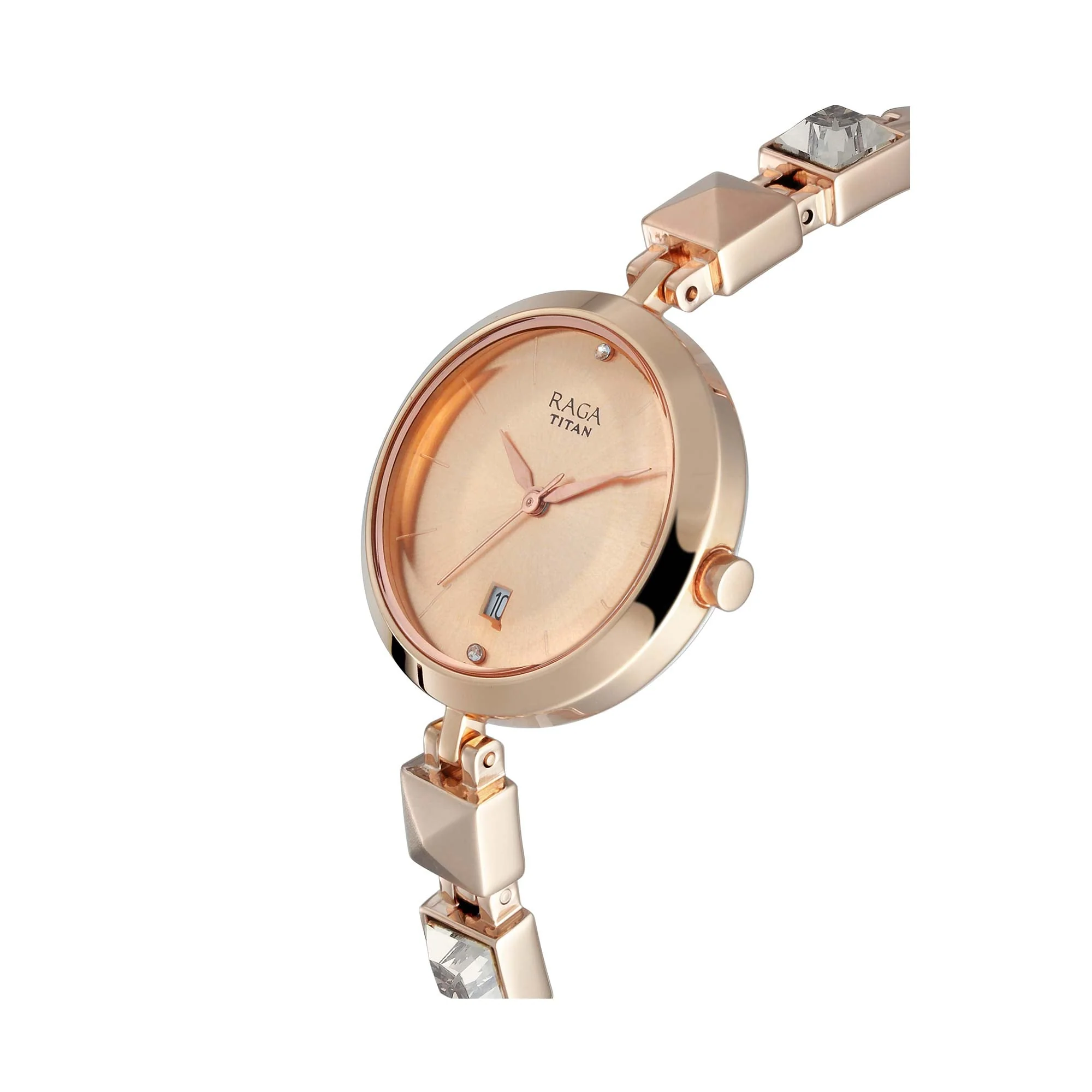 Titan Raga Viva Rose Gold Dial Analog Metal Strap watch for Women - Image 2