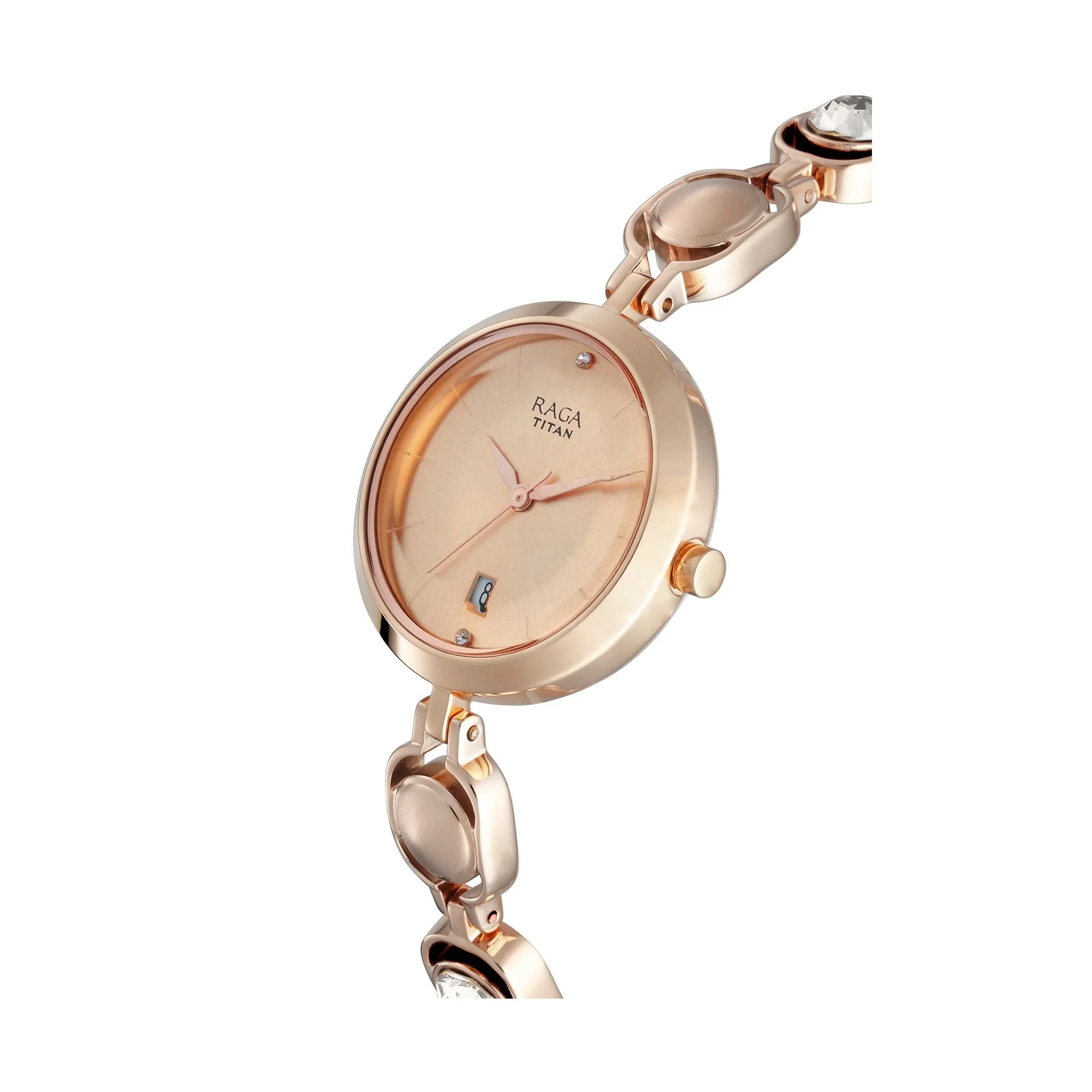 Titan Raga Viva Rose Gold Dial Analog with Date Metal Strap watch for Women - Image 2