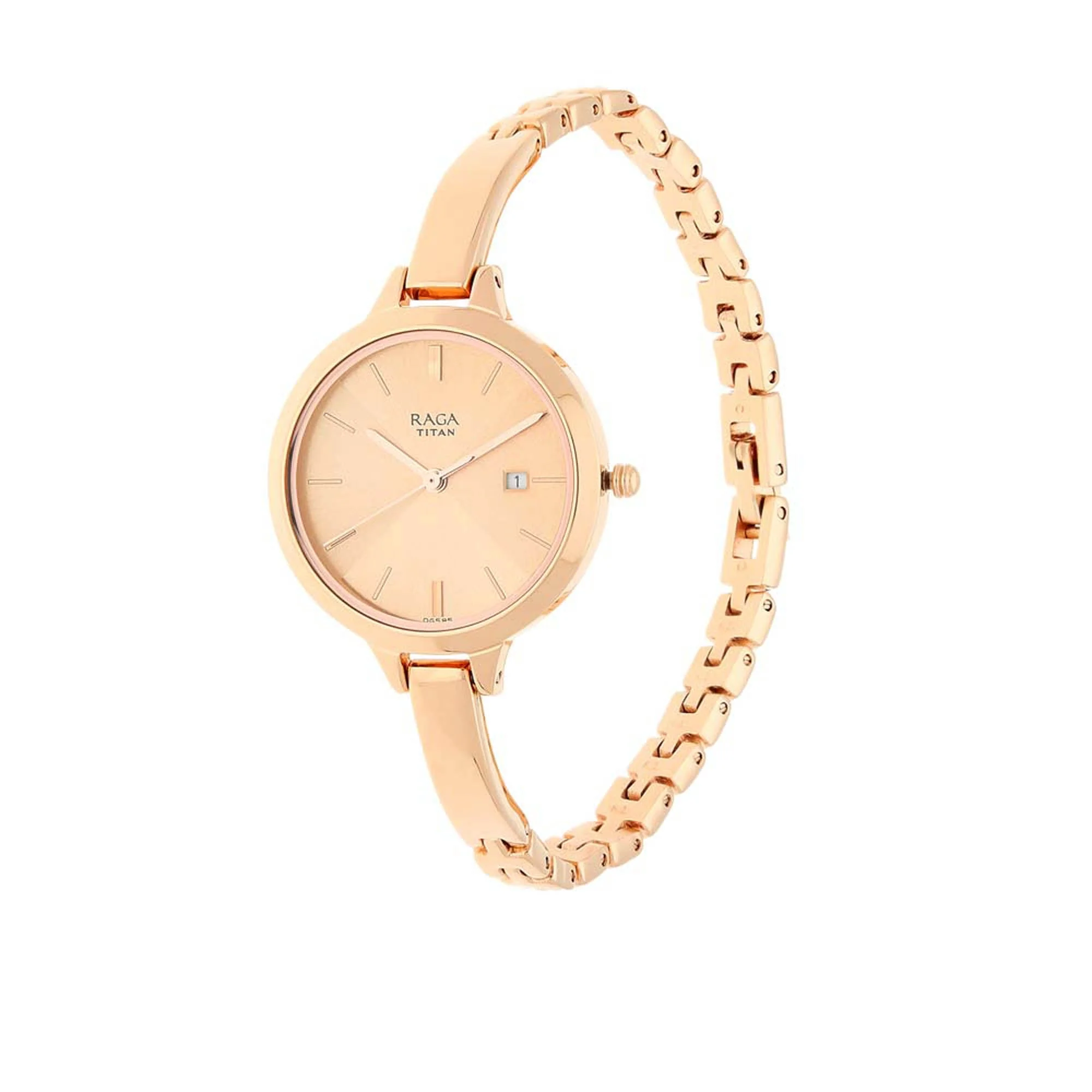 Titan Raga Viva Rose Gold Dial Women Watch With Metal Strap - Image 2