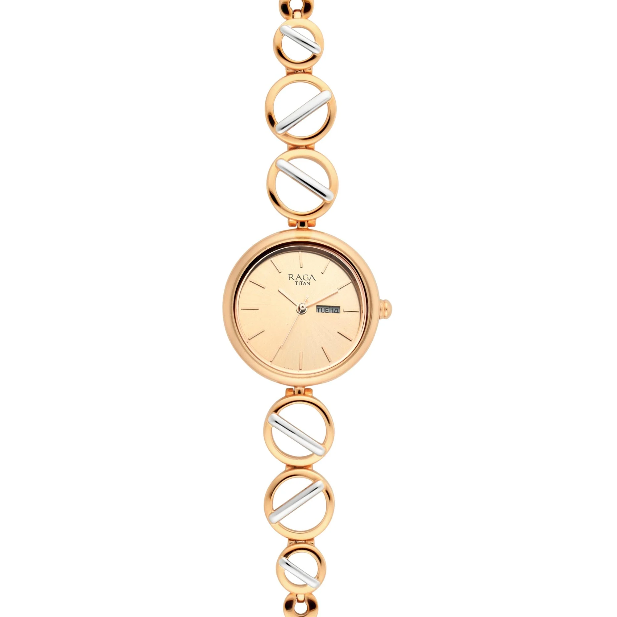 Titan Raga Viva Rose Gold Dial Women Watch With Metal Strap - Image 3