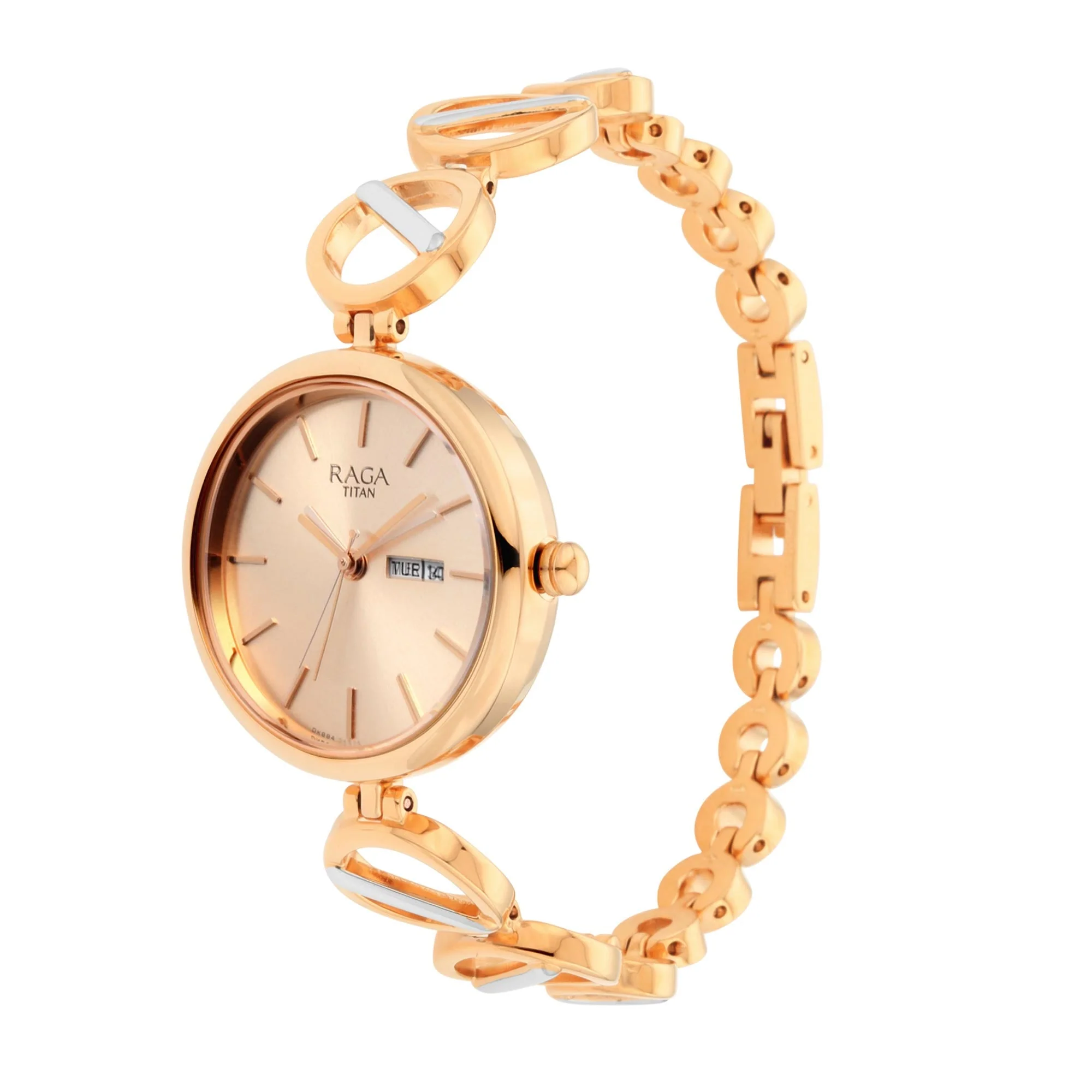 Titan Raga Viva Rose Gold Dial Women Watch With Metal Strap - Image 4