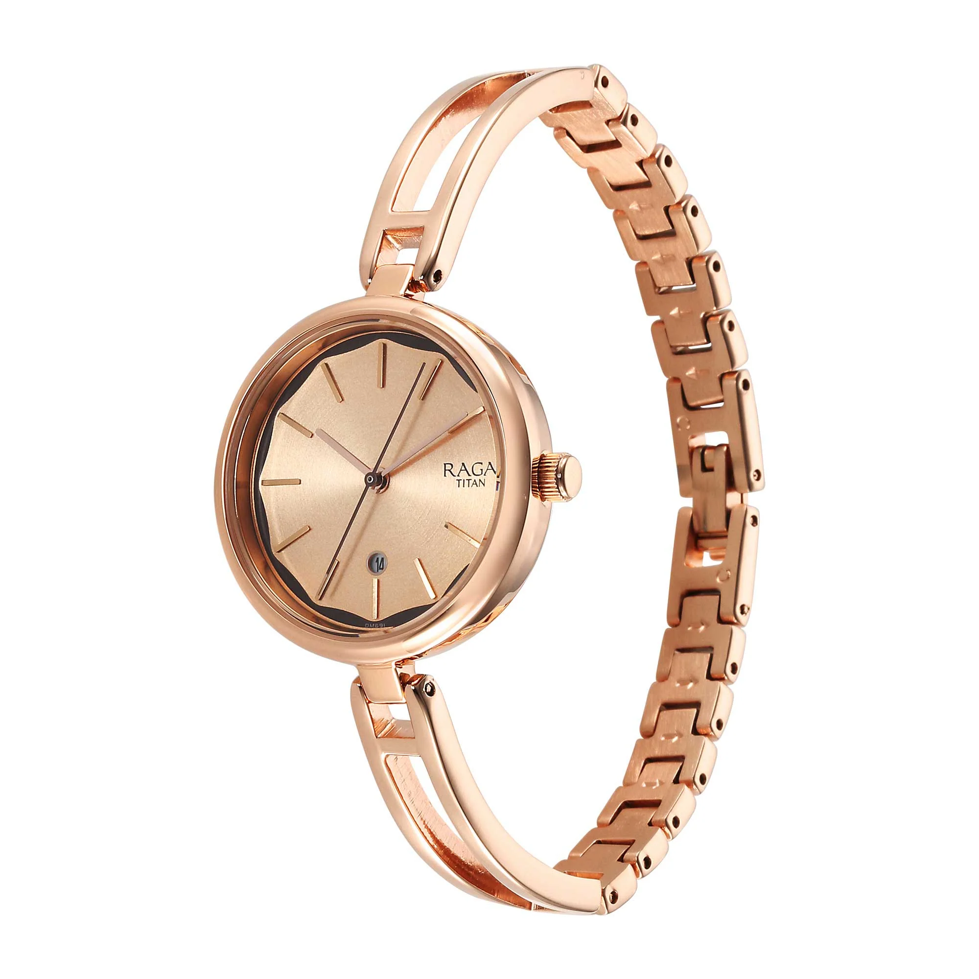 Titan Raga Viva White Dial Analog with Date Metal Strap watch for Women - Image 4