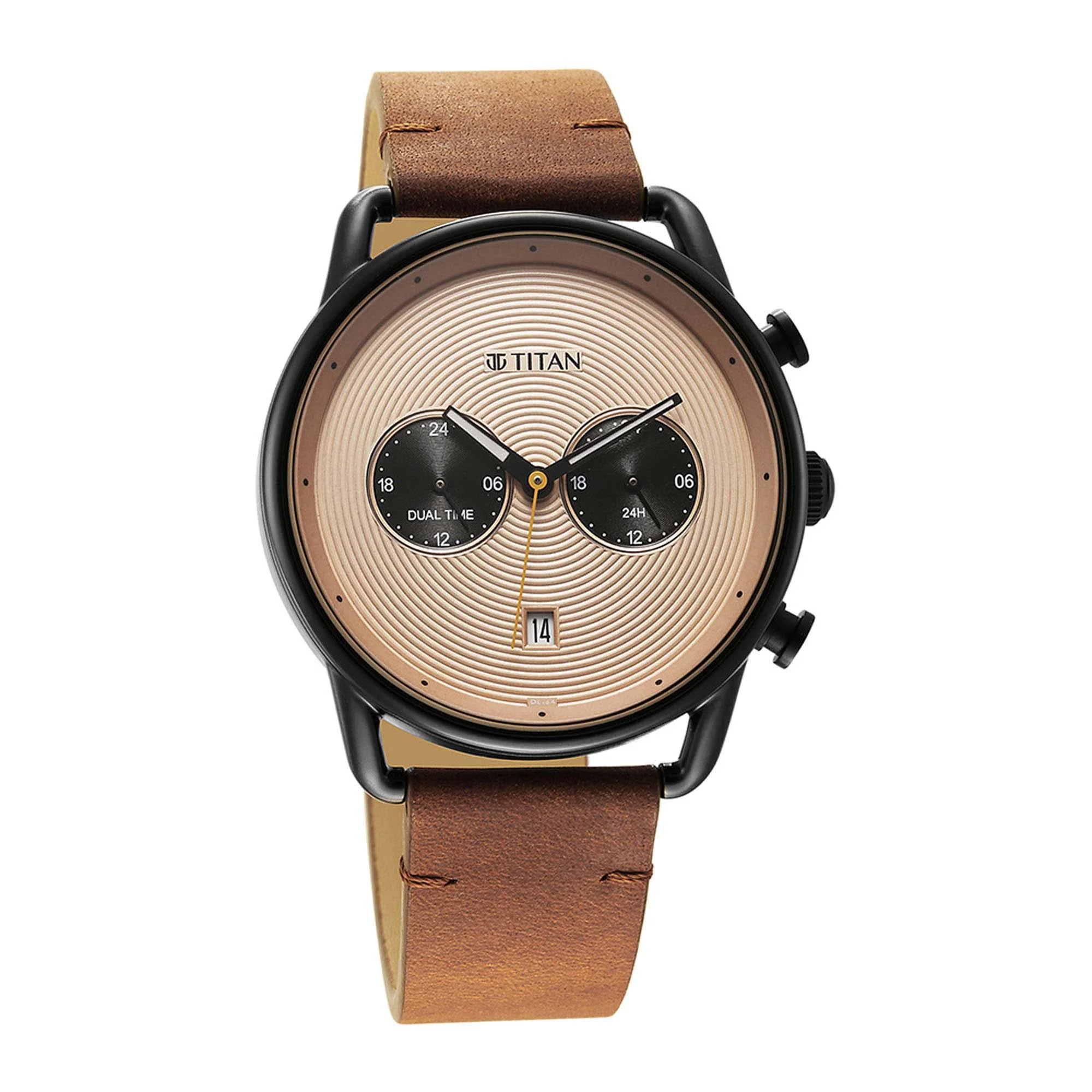 Titan Retro Analog Metal Leather Strap watch for Men - Image 3